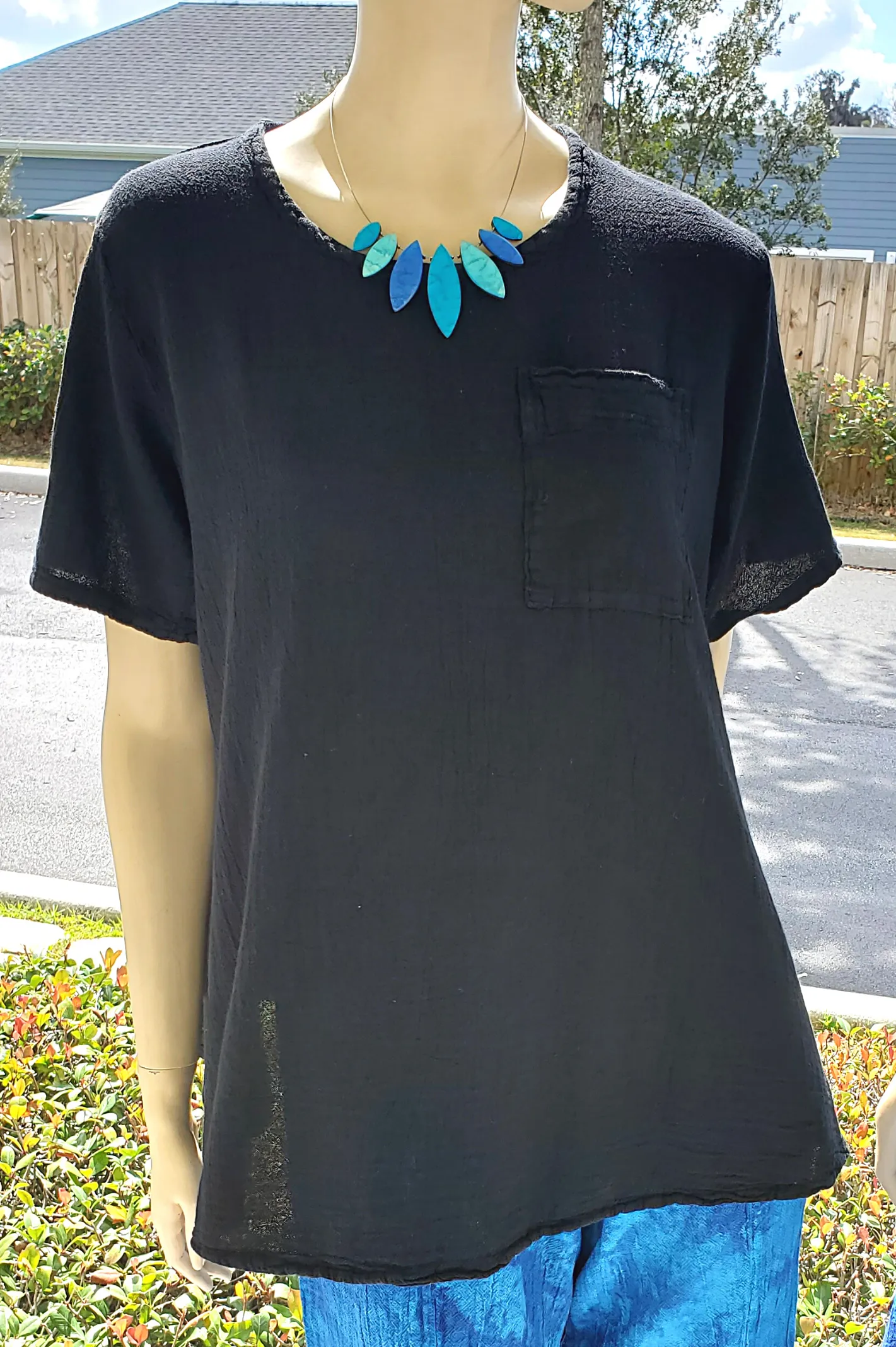 Lauri Top with Pocket Detail! 100% Cotton Gauze,Women Wear