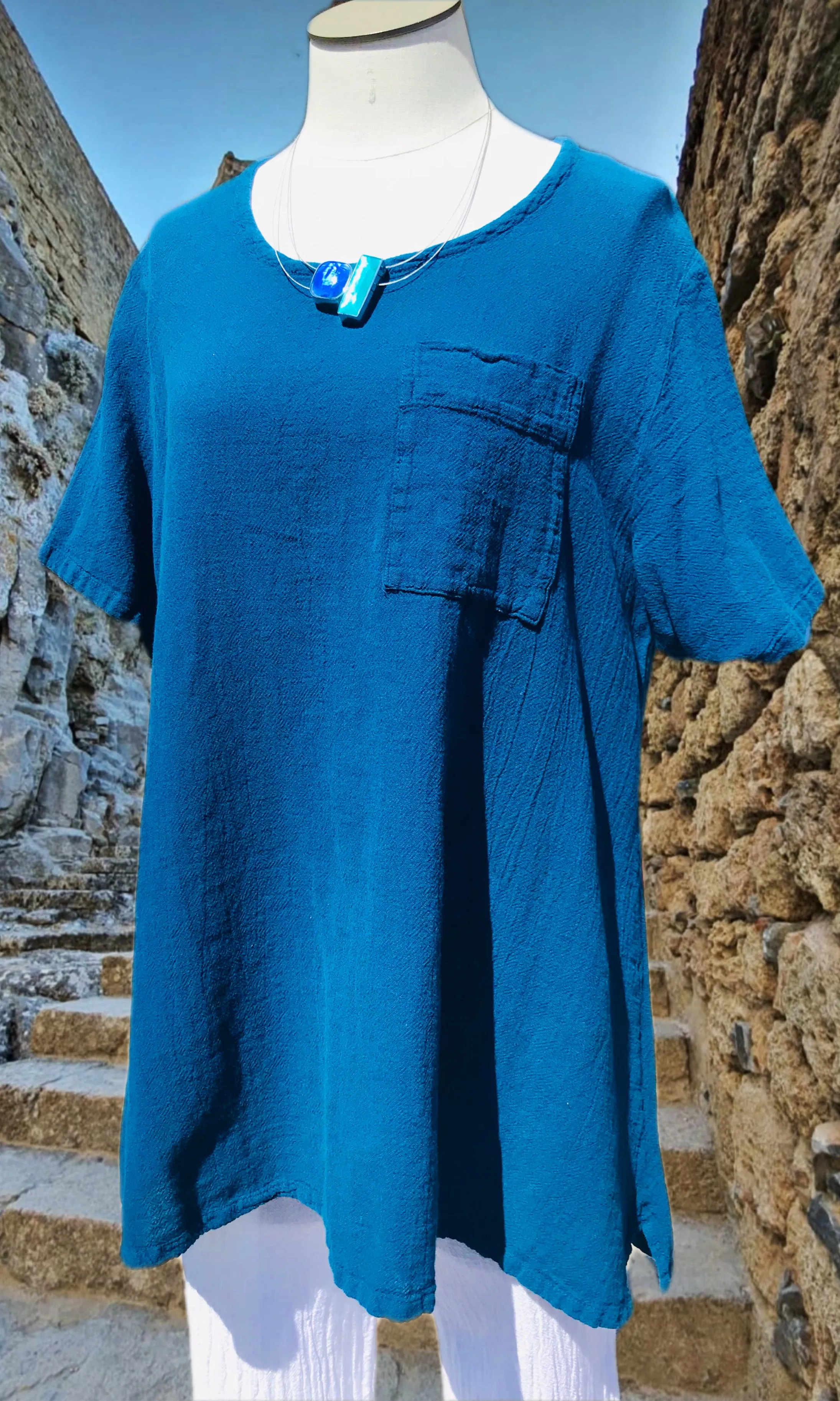 Lauri Top with Pocket Detail! 100% Cotton Gauze,Women Wear