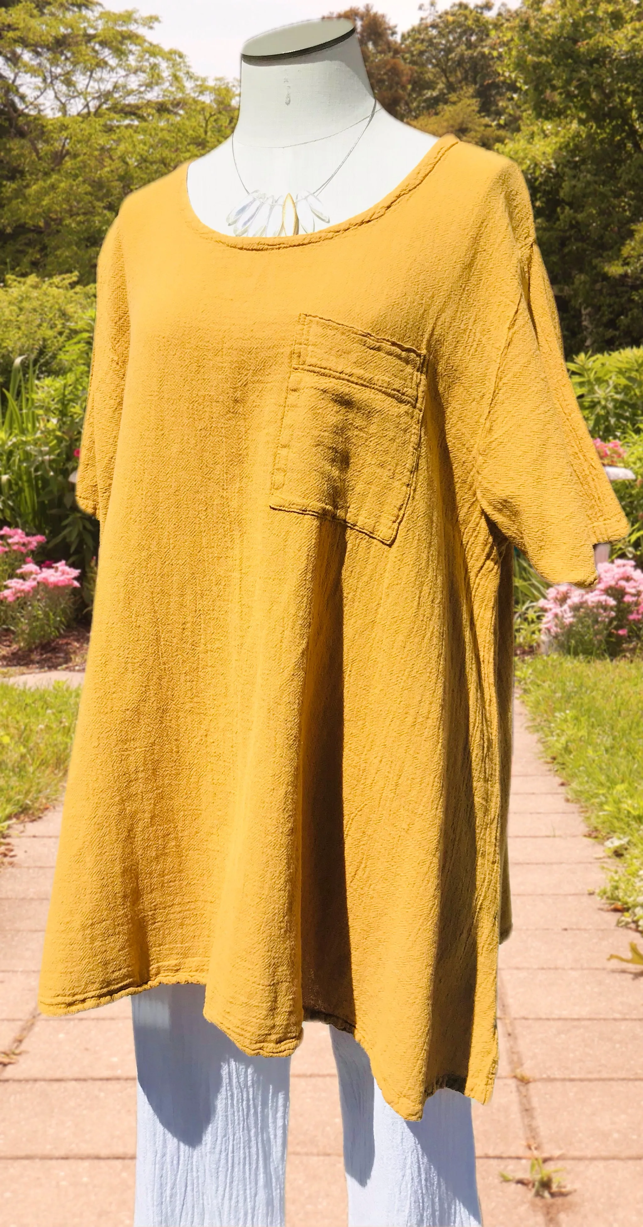 Lauri Top with Pocket Detail! 100% Cotton Gauze,Women Wear