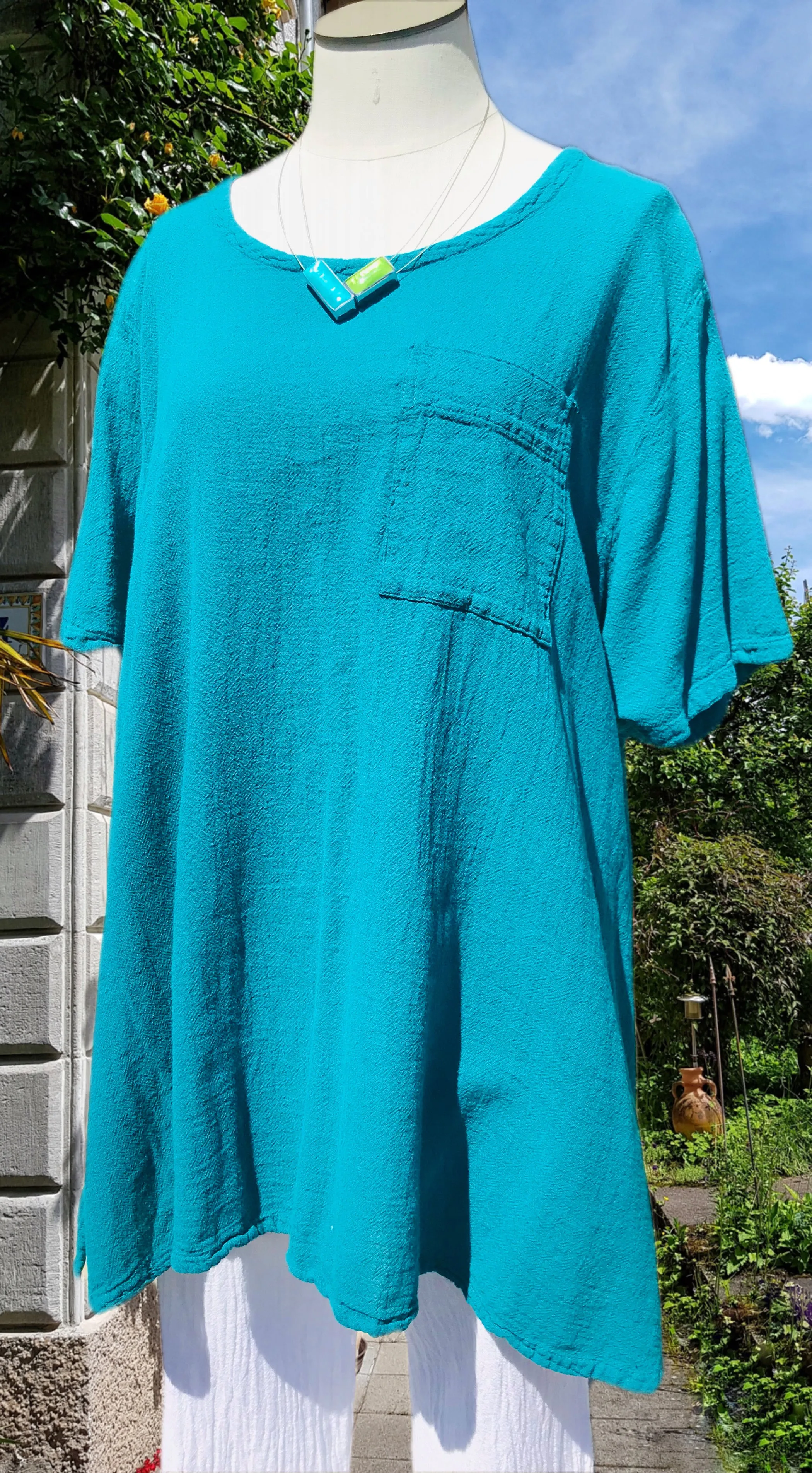 Lauri Top with Pocket Detail! 100% Cotton Gauze,Women Wear