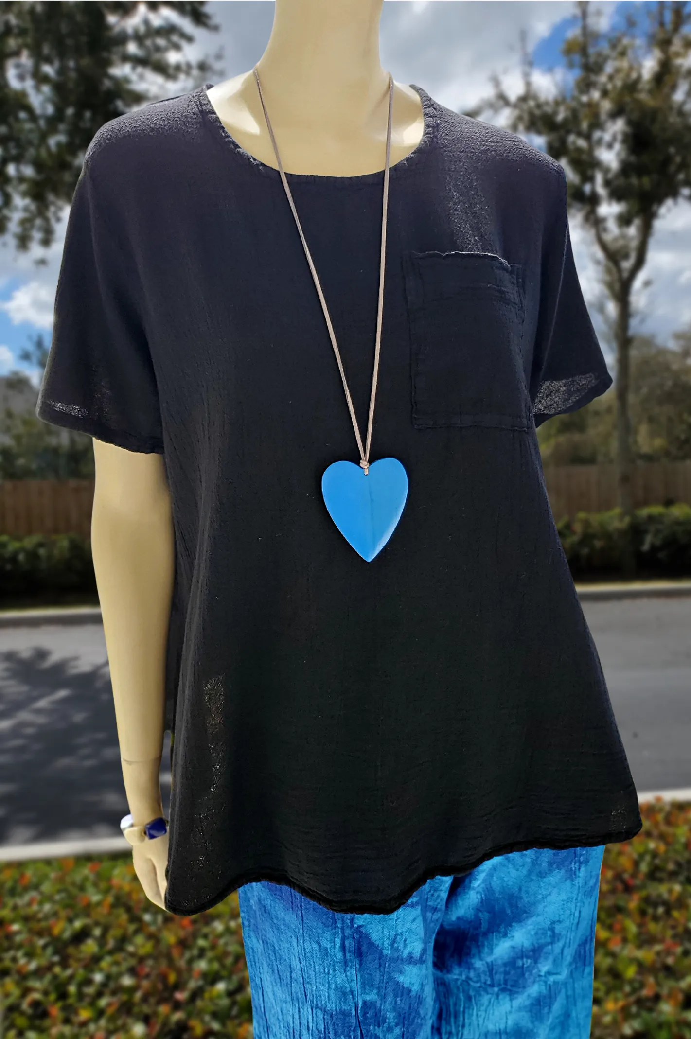 Lauri Top with Pocket Detail! 100% Cotton Gauze,Women Wear