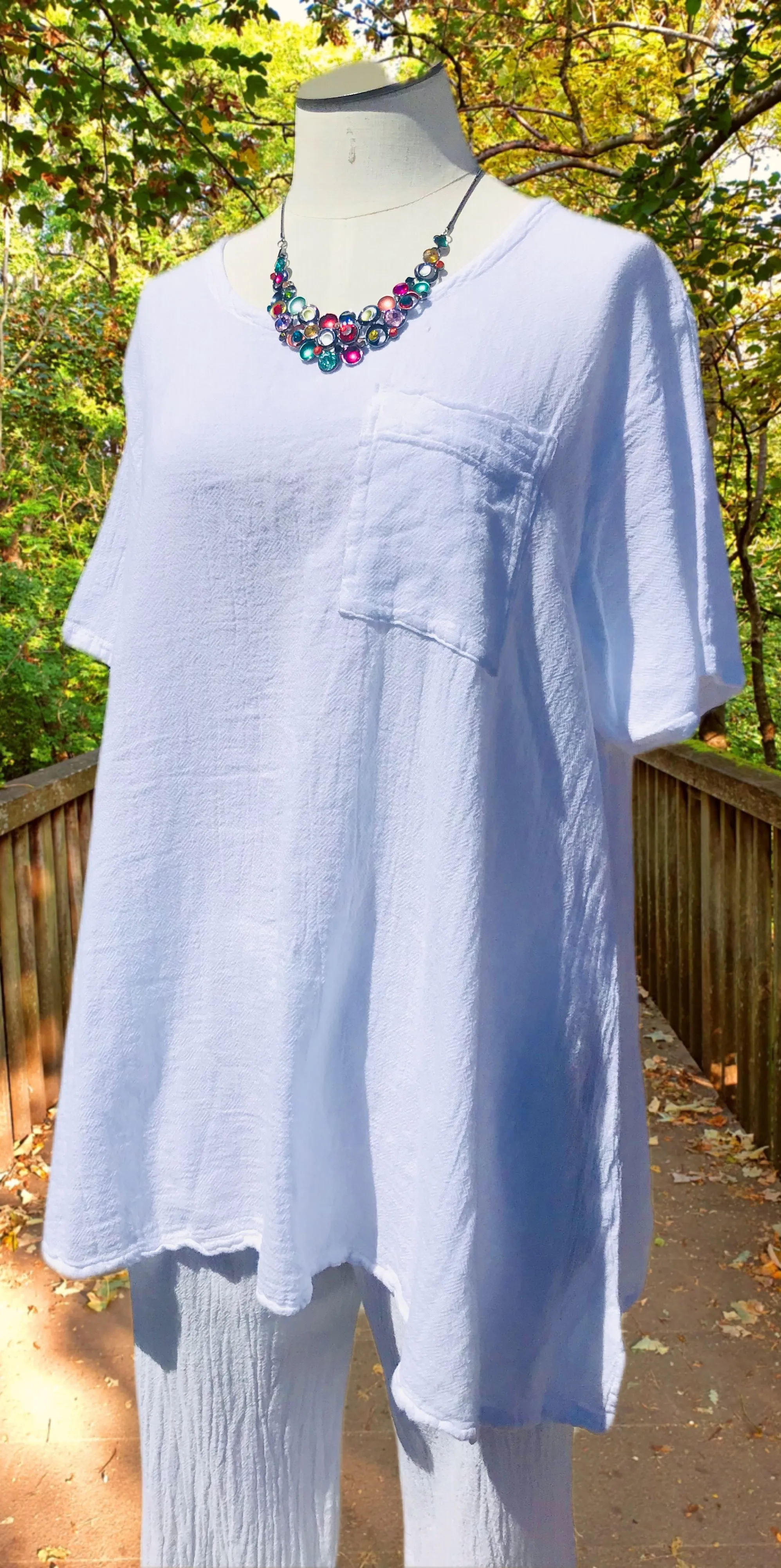 Lauri Top with Pocket Detail! 100% Cotton Gauze,Women Wear