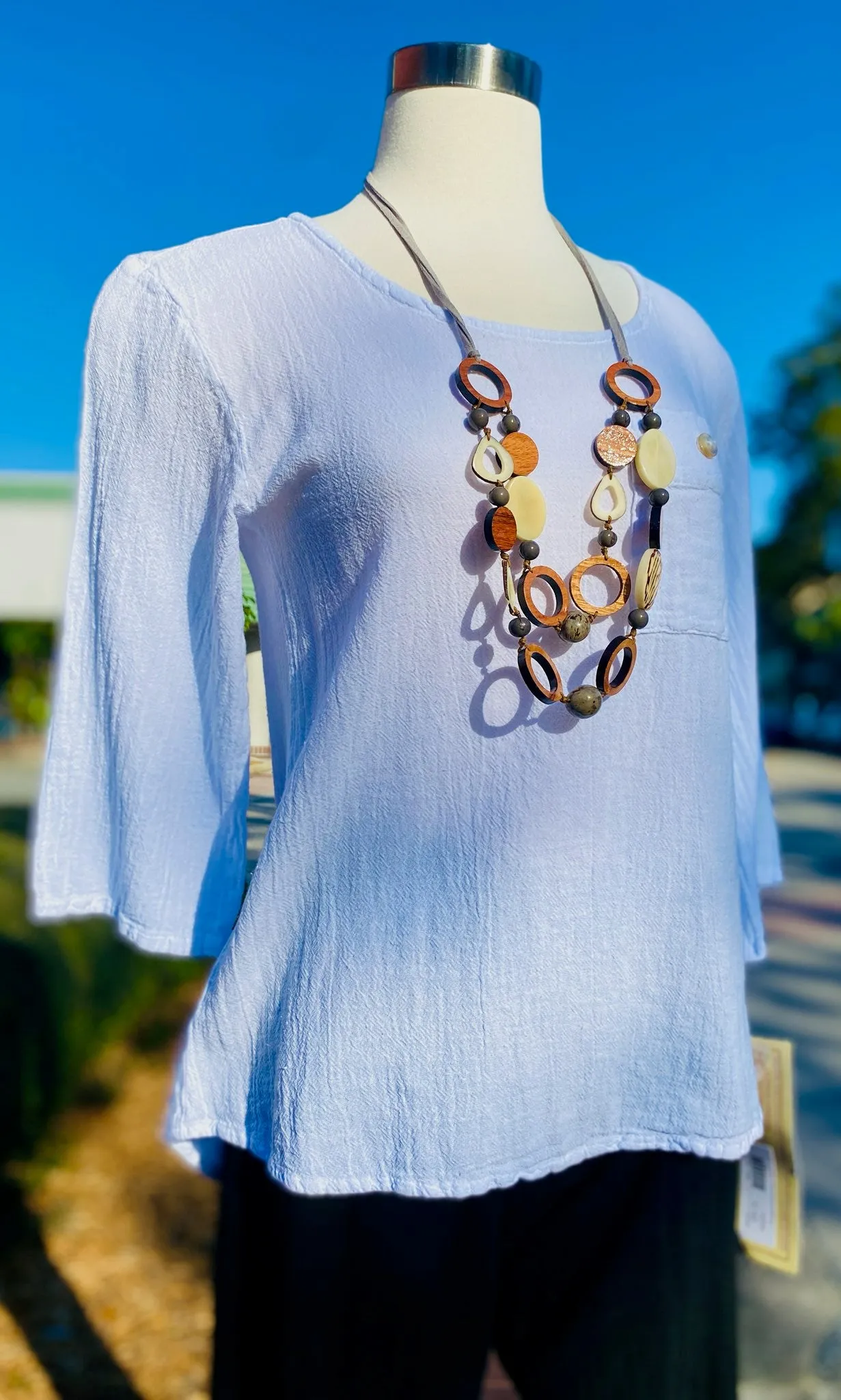 Leah Tuxedo Top with New Colors! 100% Cotton Gauze,Women Wear