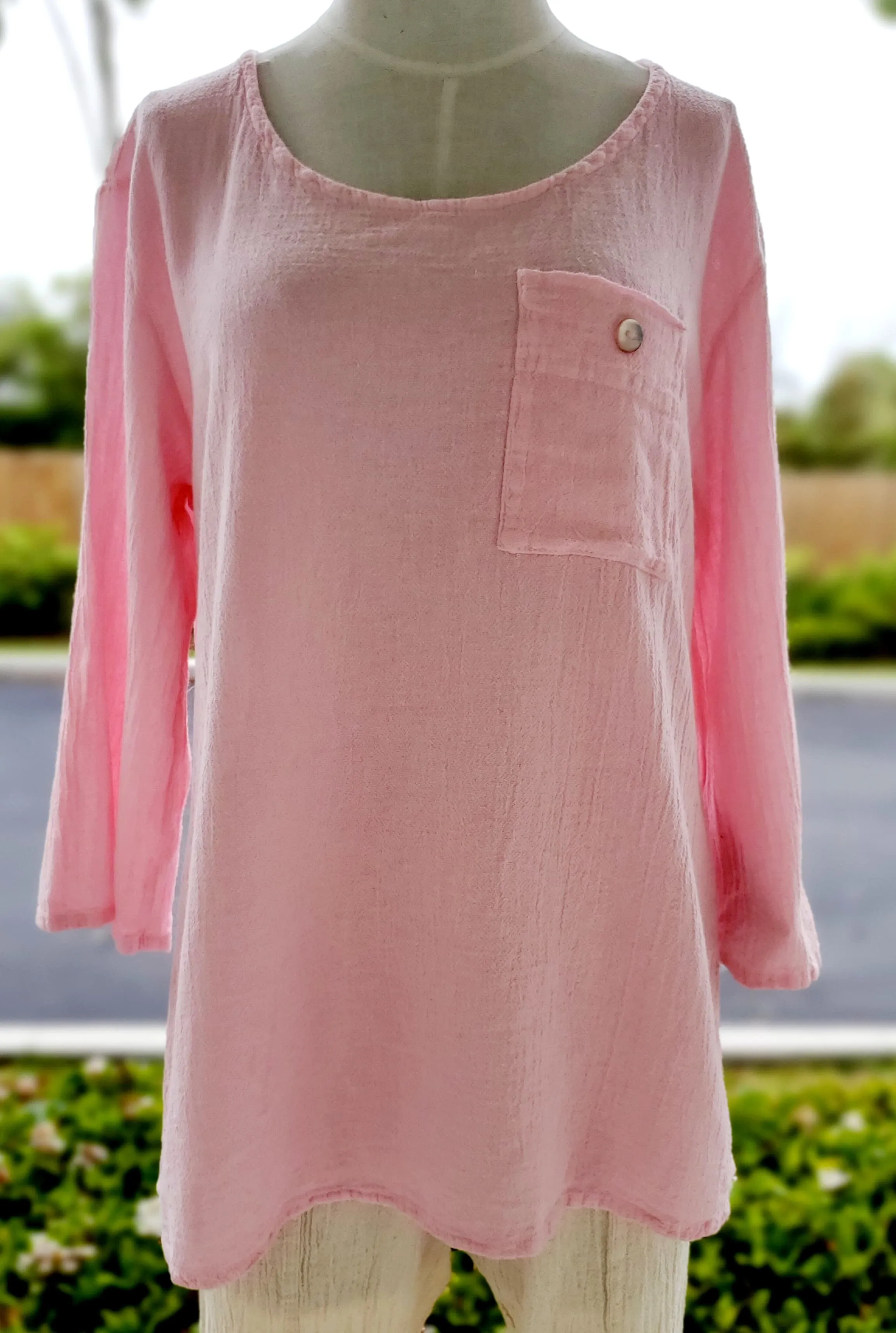 Leah Tuxedo Top with New Colors! 100% Cotton Gauze,Women Wear