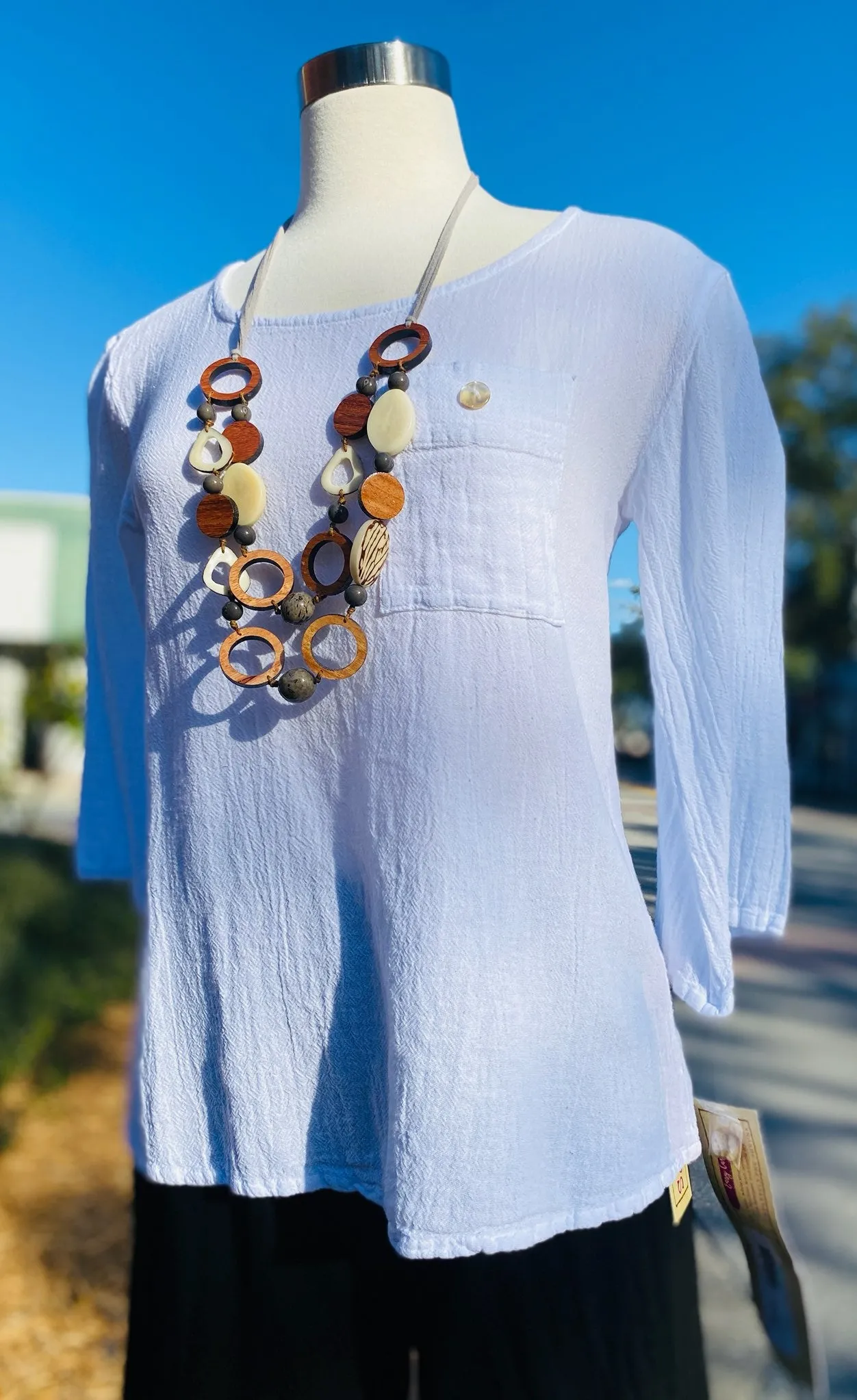 Leah Tuxedo Top with New Colors! 100% Cotton Gauze,Women Wear