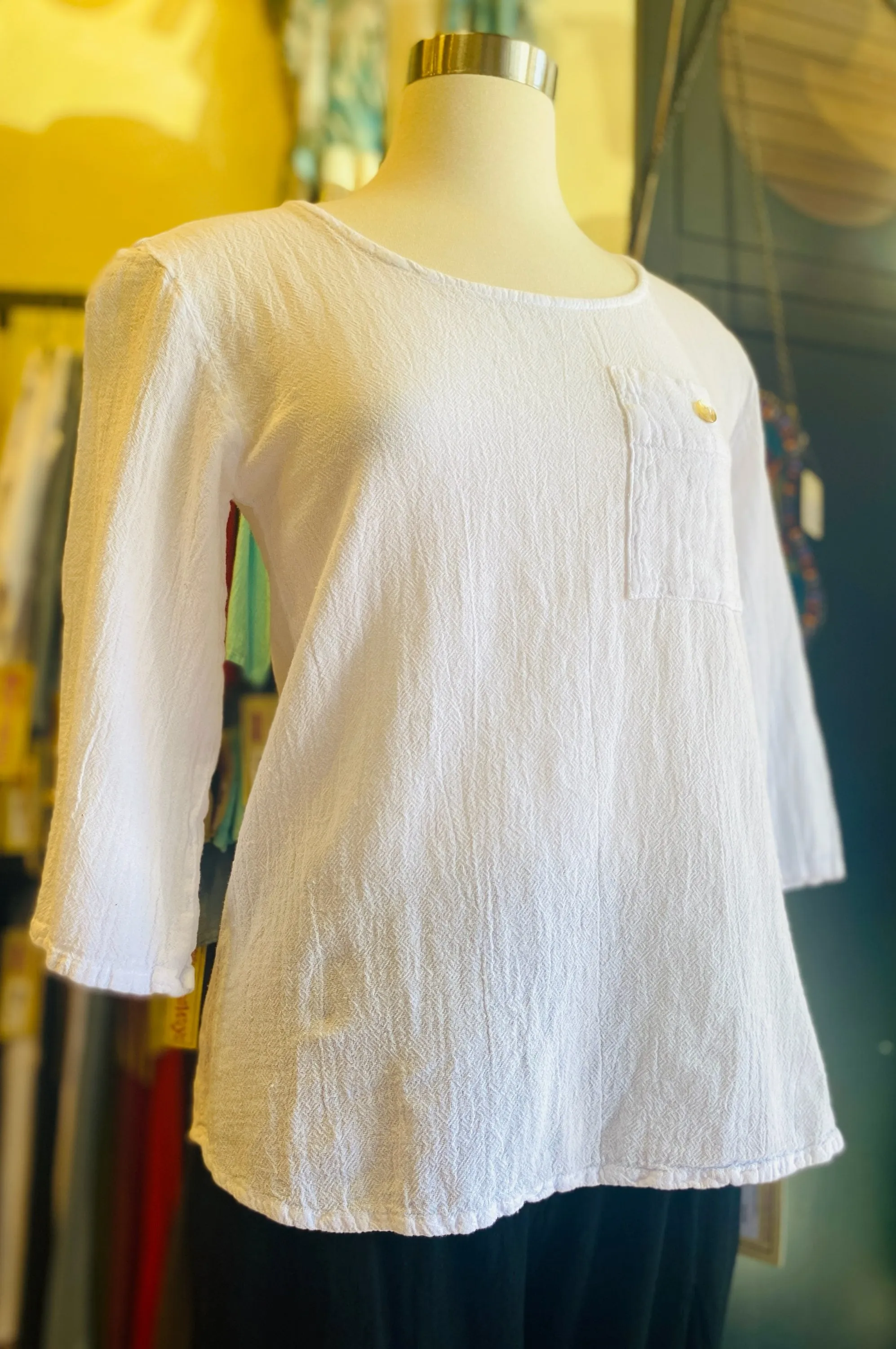 Leah Tuxedo Top with New Colors! 100% Cotton Gauze,Women Wear