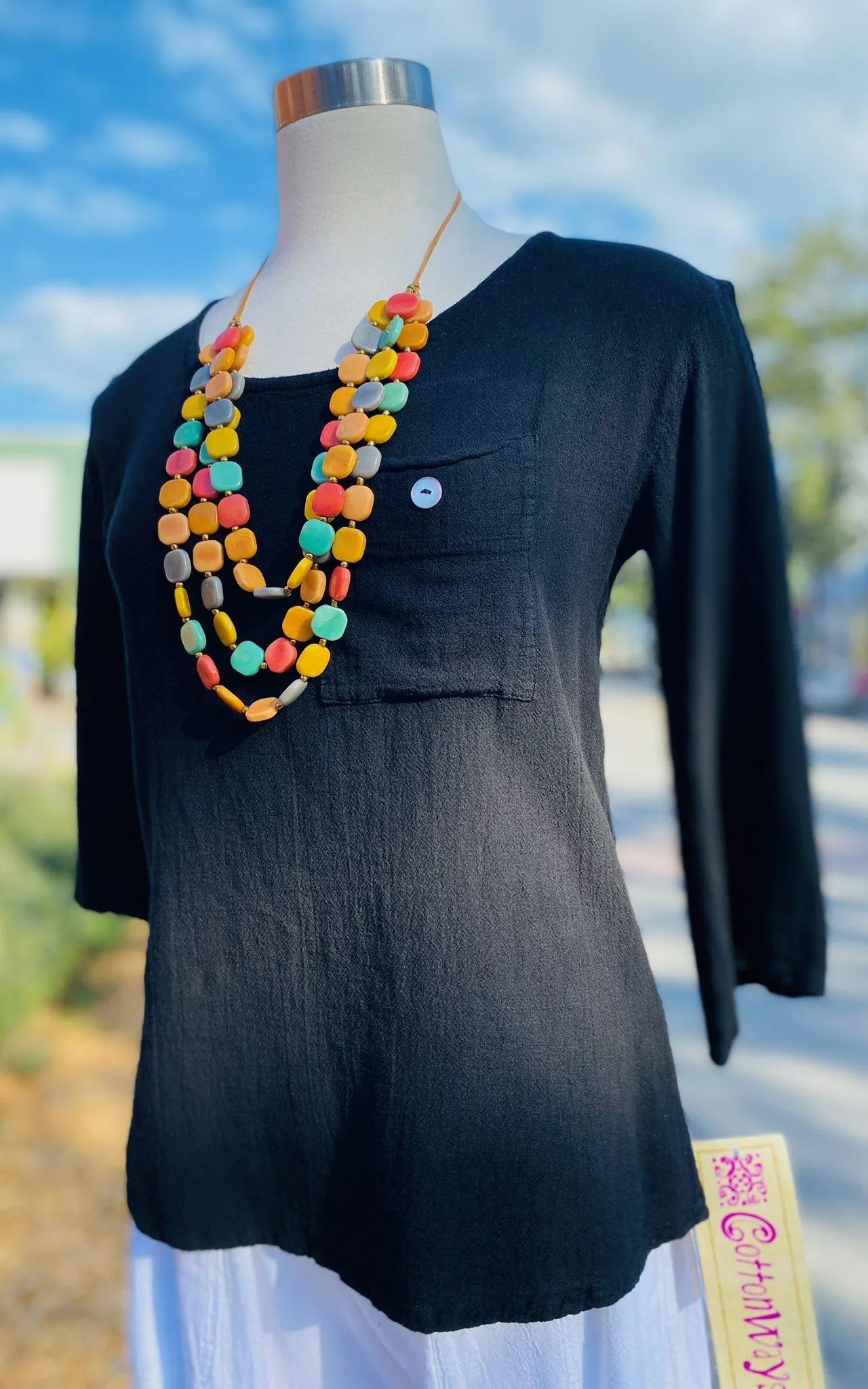 Leah Tuxedo Top with New Colors! 100% Cotton Gauze,Women Wear