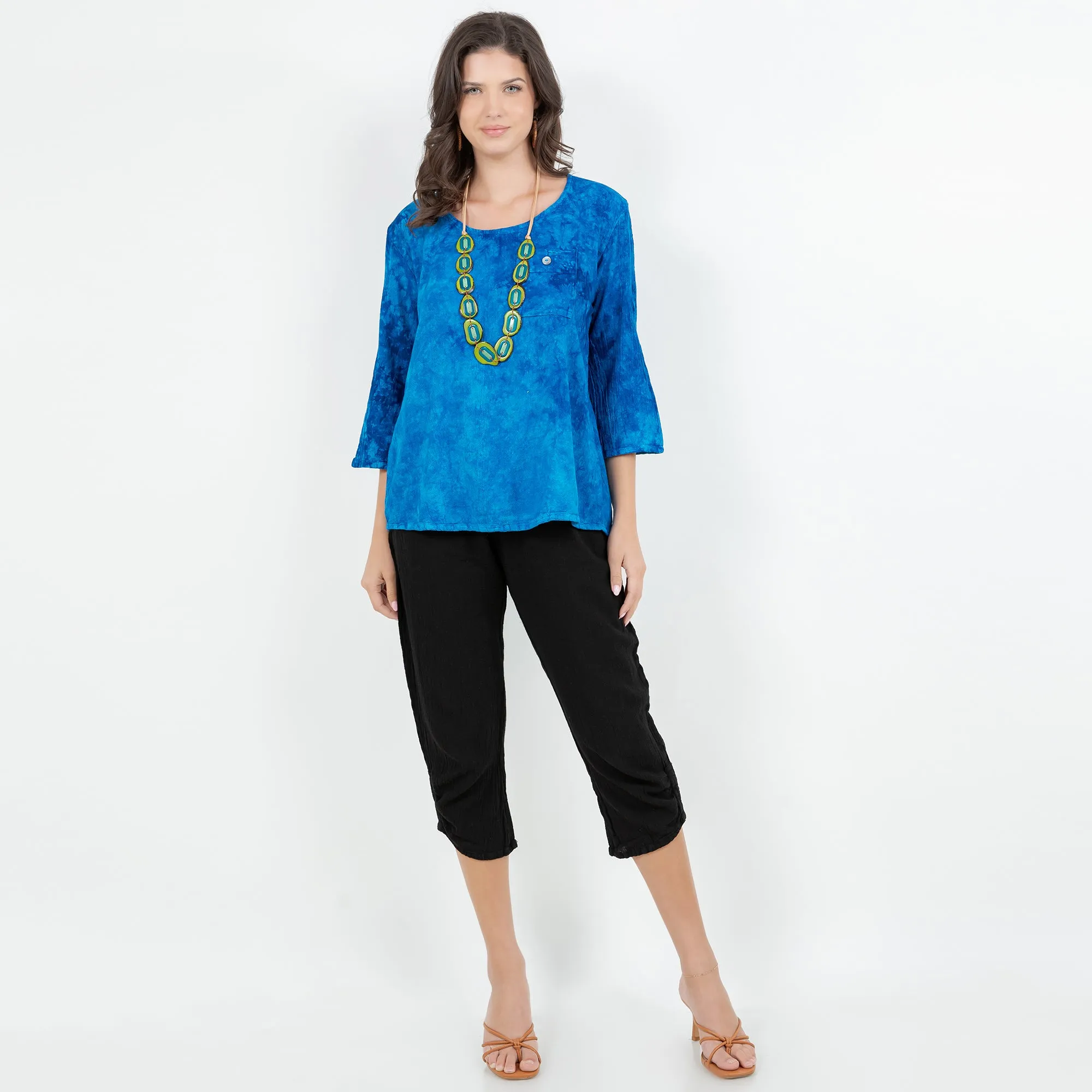 Leah Tuxedo Top with New Colors! 100% Cotton Gauze,Women Wear