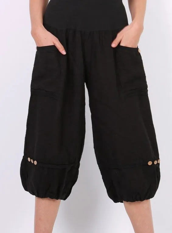 Linen Crop Pants 7194,Women Wear