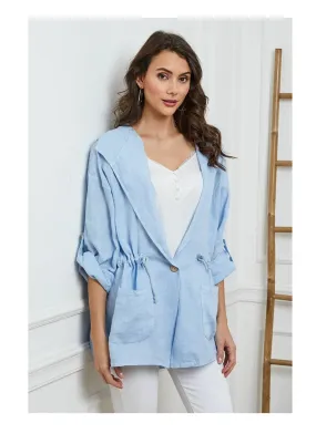 Linen Drawstring Jacket 5946,Women Wear