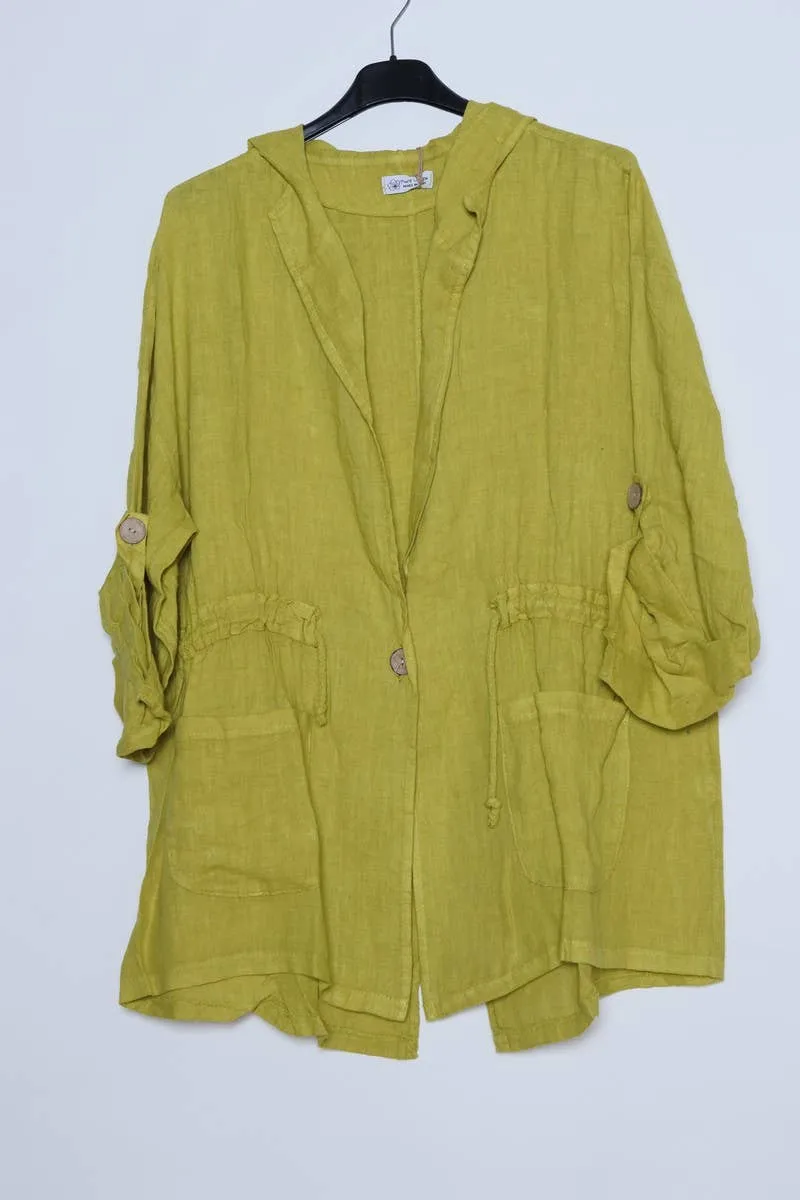 Linen Drawstring Jacket 5946,Women Wear