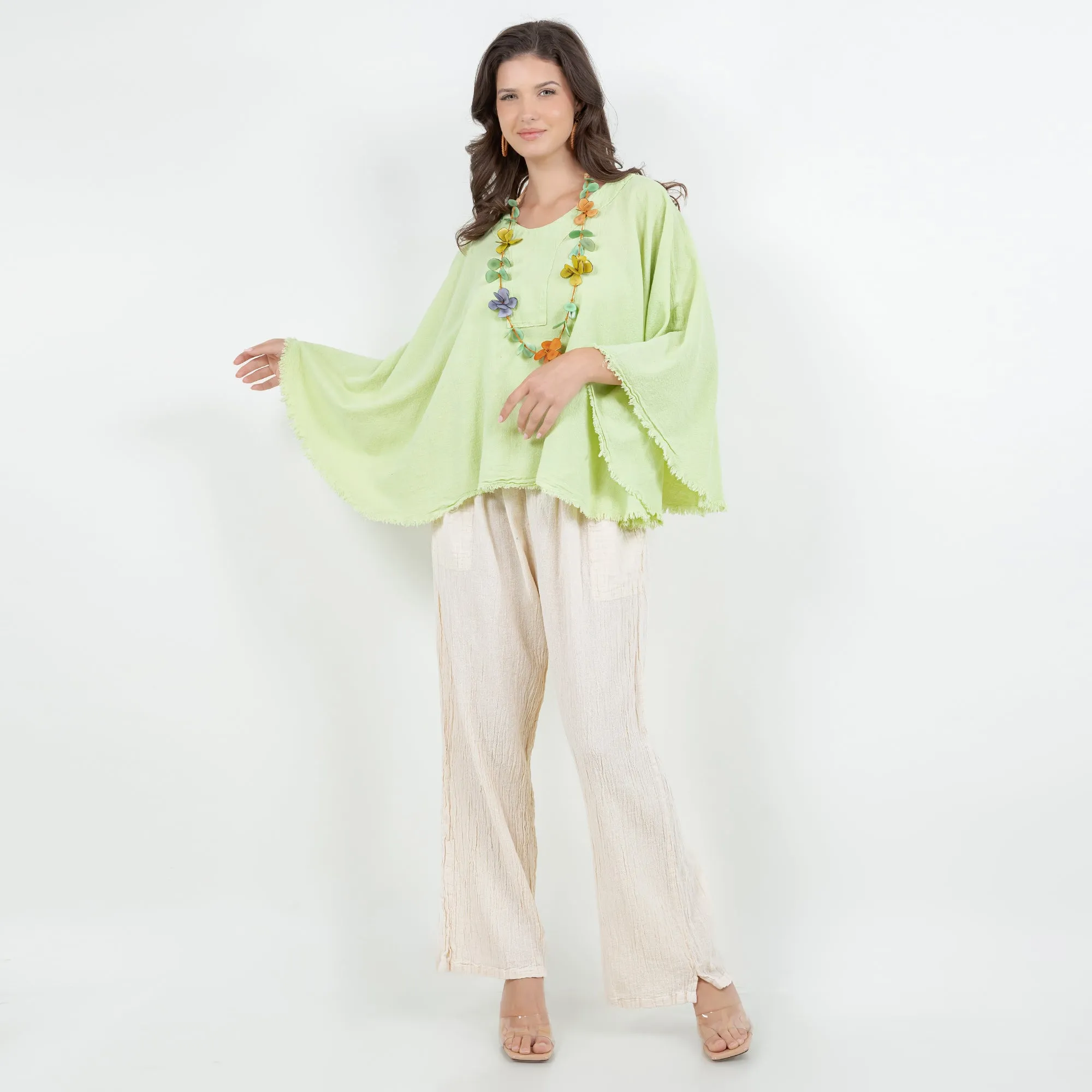 Lisa Pant - Classic with 2 Pockets! 100% Cotton Gauze,Women Wear
