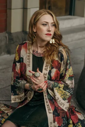 Long Opera Friendship Love & Truth Bamboo Kimono,Women Wear
