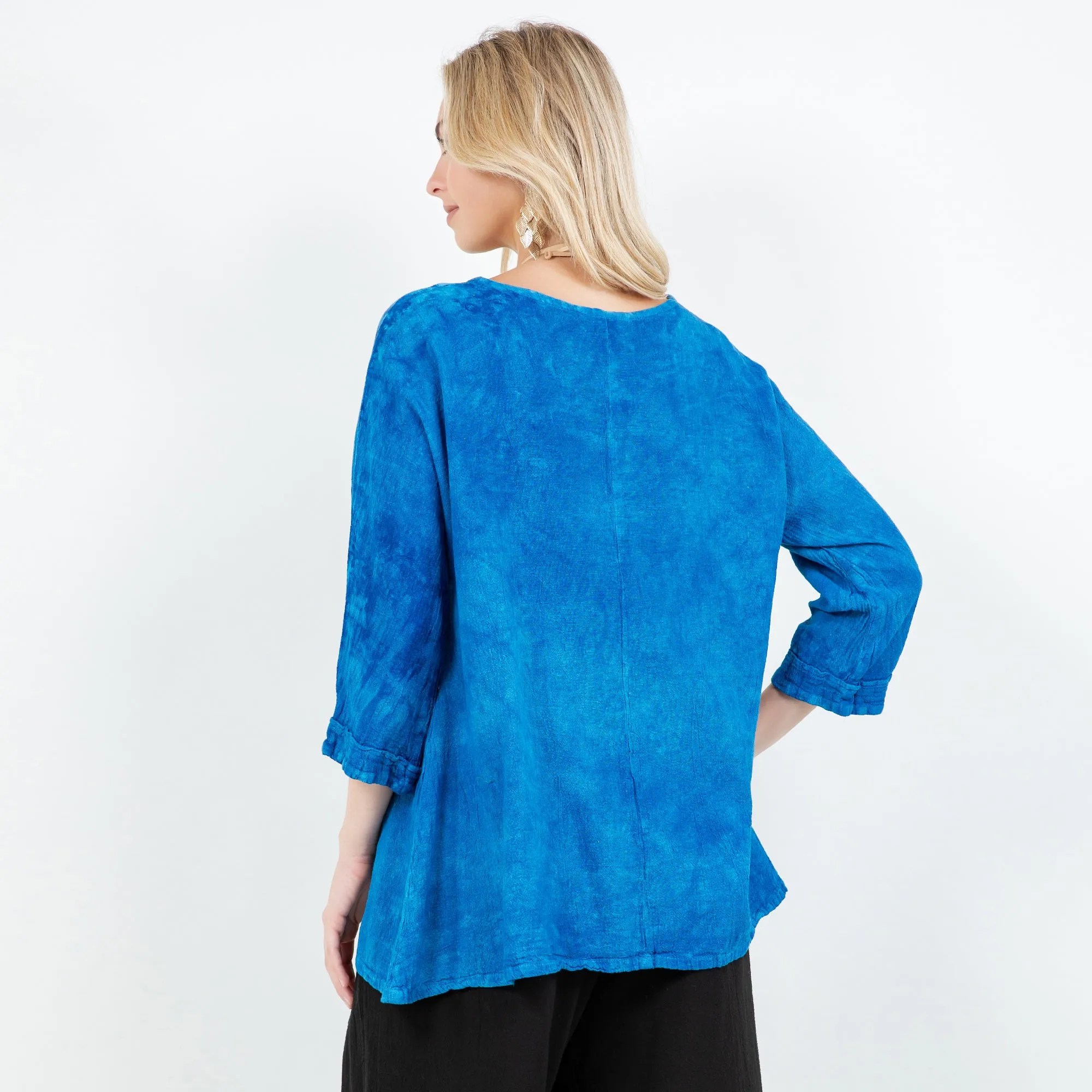 Lu V-Neck Top with New Colors! 100% Cotton Gauze,Women Wear