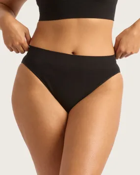 LYOLYTE Ribbed High Leg Briefs - Black,Women Wear