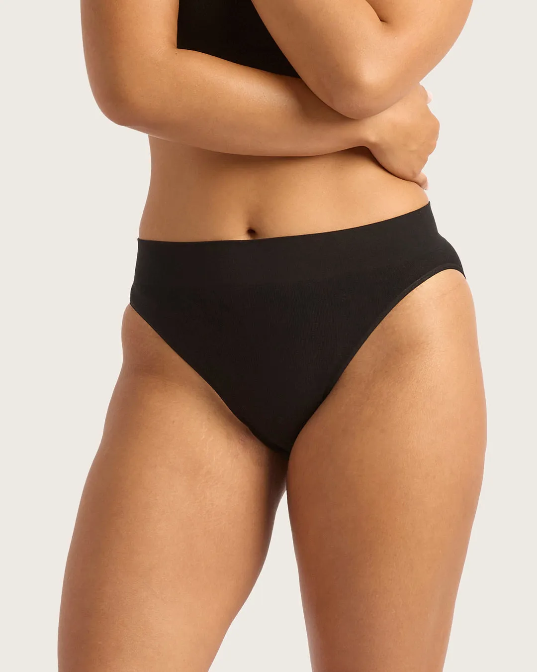 LYOLYTE Ribbed High Leg Briefs - Black,Women Wear