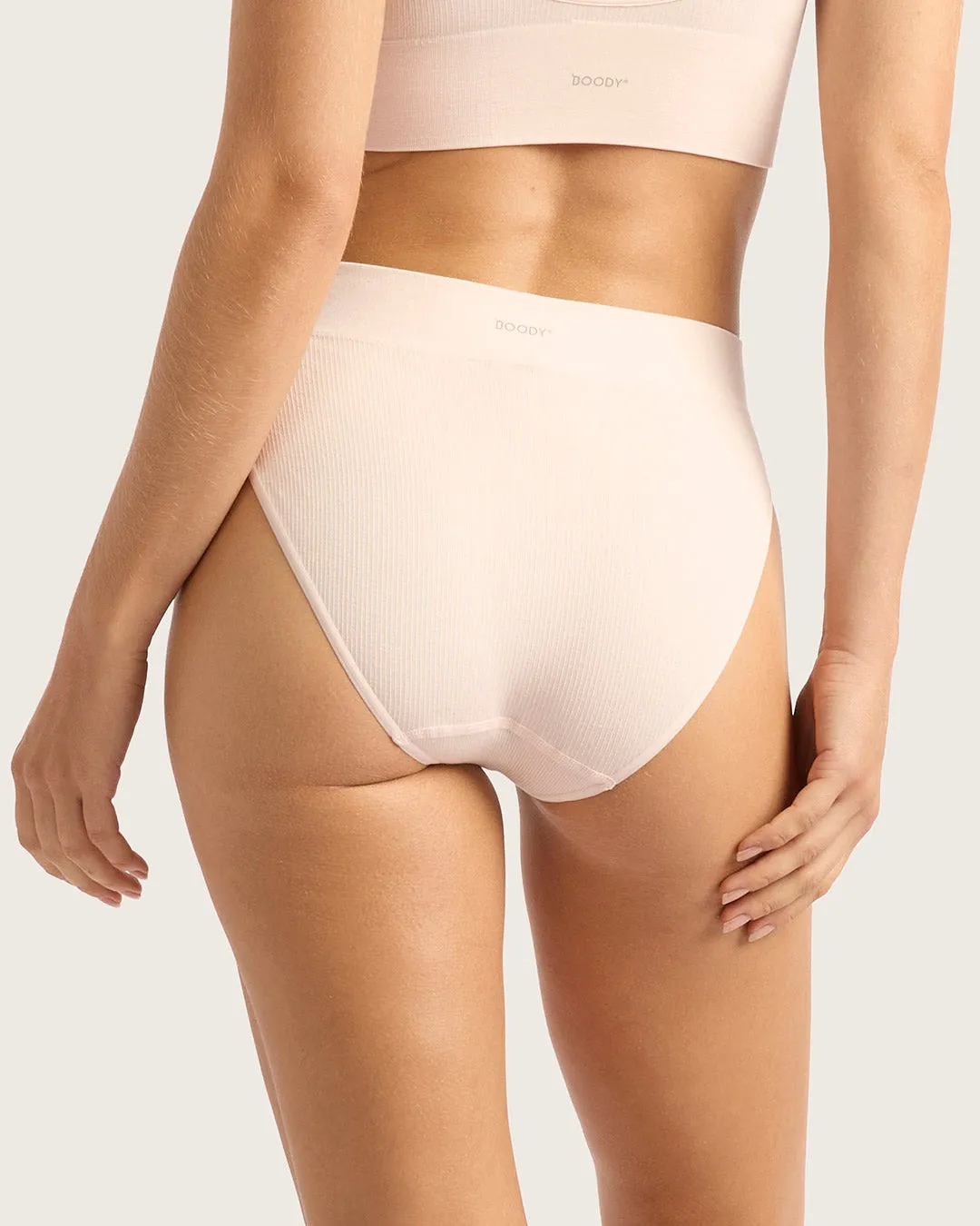 LYOLYTE Ribbed High Leg Briefs - Powder Pink,Women Wear