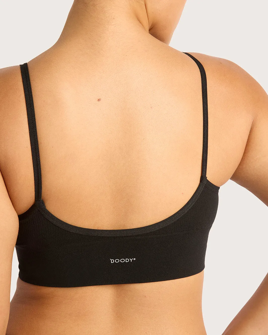 LYOLYTE Ribbed Low Back Bralette - Black,Women Wear