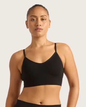 LYOLYTE Ribbed Low Back Bralette - Black,Women Wear