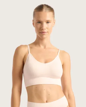 LYOLYTE Ribbed Low Back Bralette - Powder Pink,Women Wear