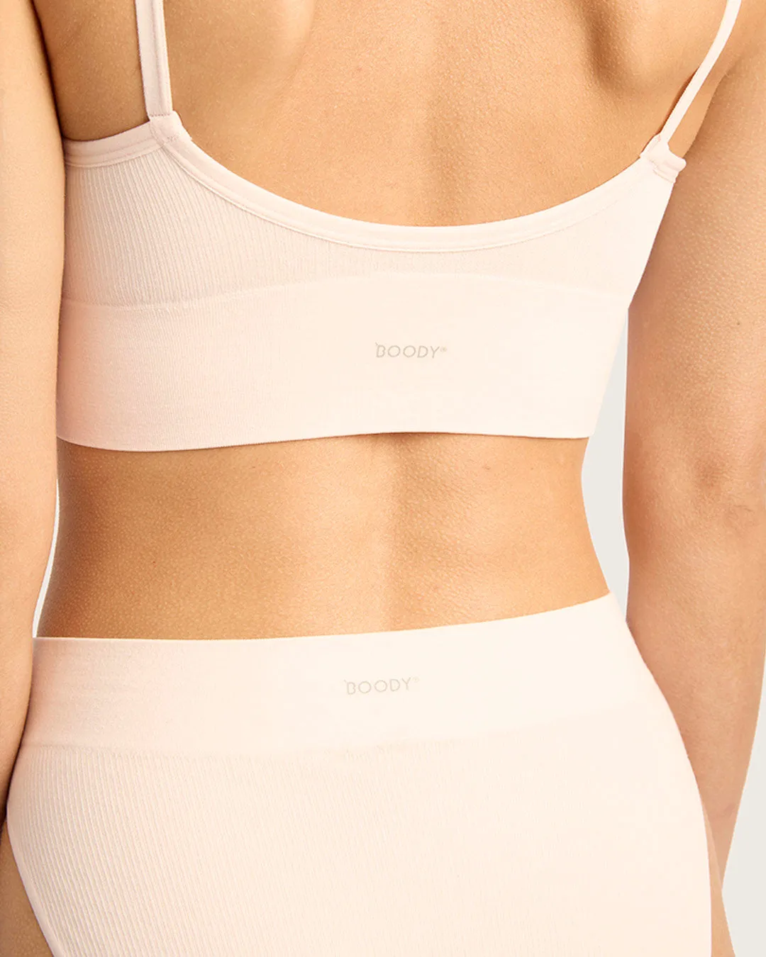 LYOLYTE Ribbed Low Back Bralette - Powder Pink,Women Wear