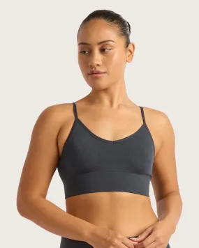 LYOLYTE Ribbed Low Back Bralette - Storm,Women Wear