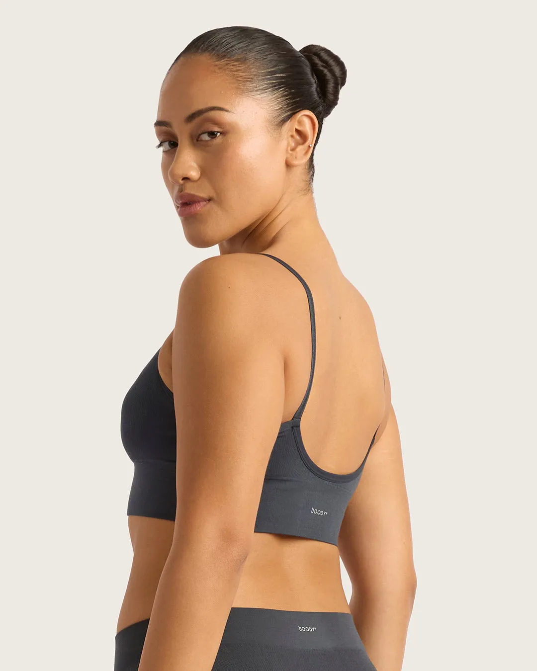 LYOLYTE Ribbed Low Back Bralette - Storm,Women Wear