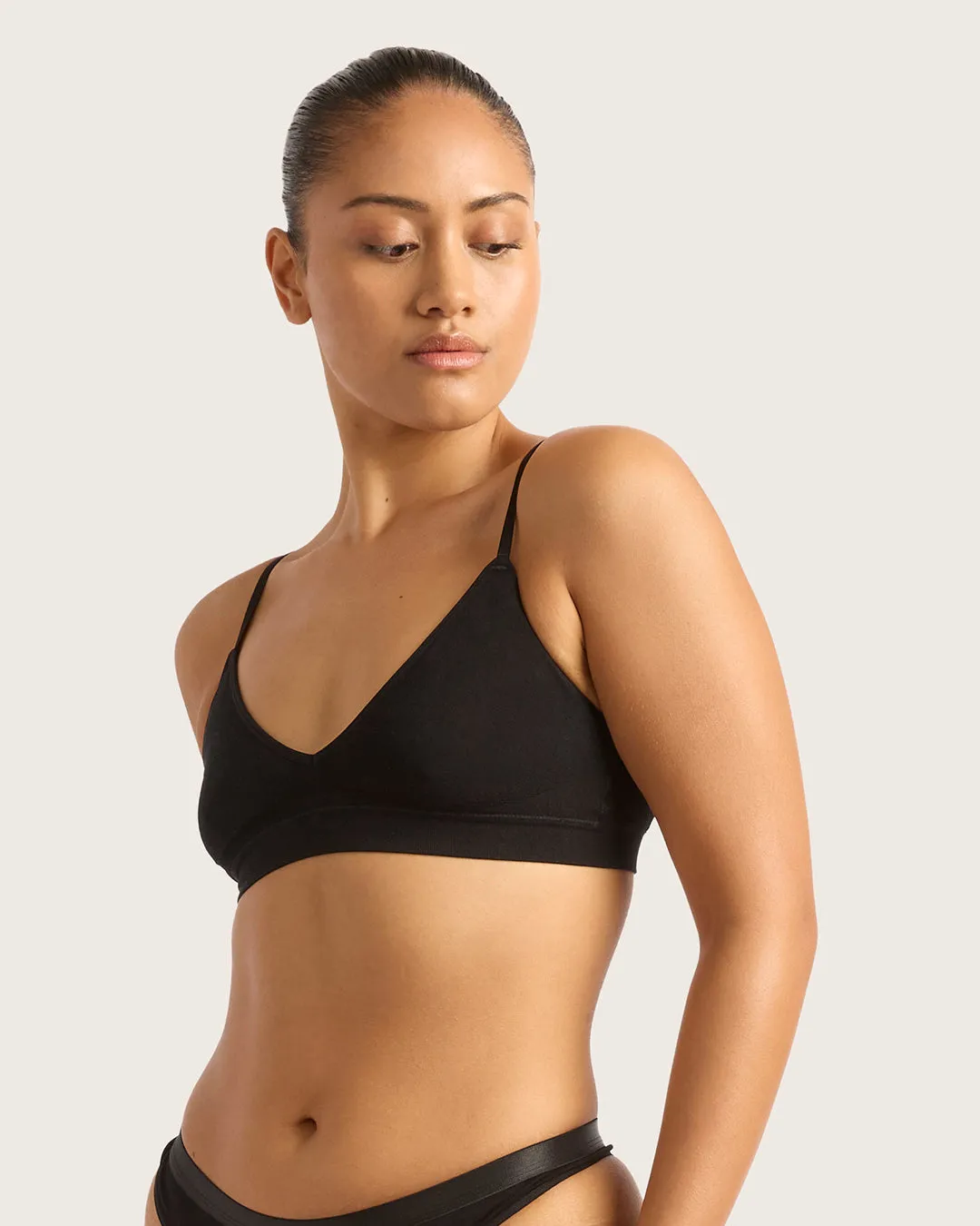LYOLYTE Triangle Bralette - Black,Women Wear