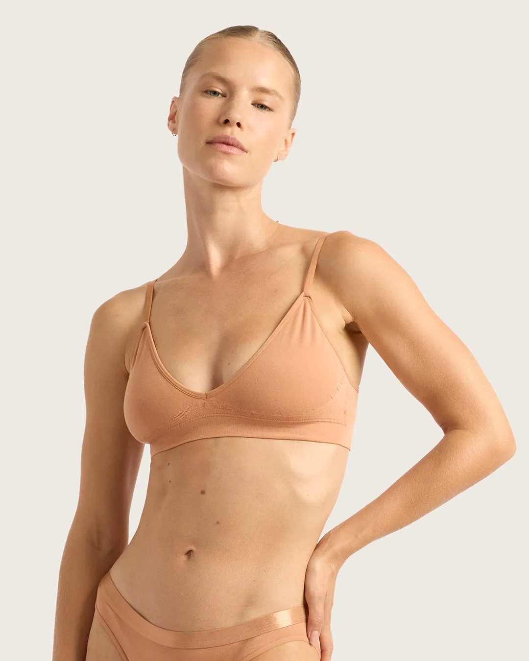 LYOLYTE Triangle Bralette - Dune,Women Wear