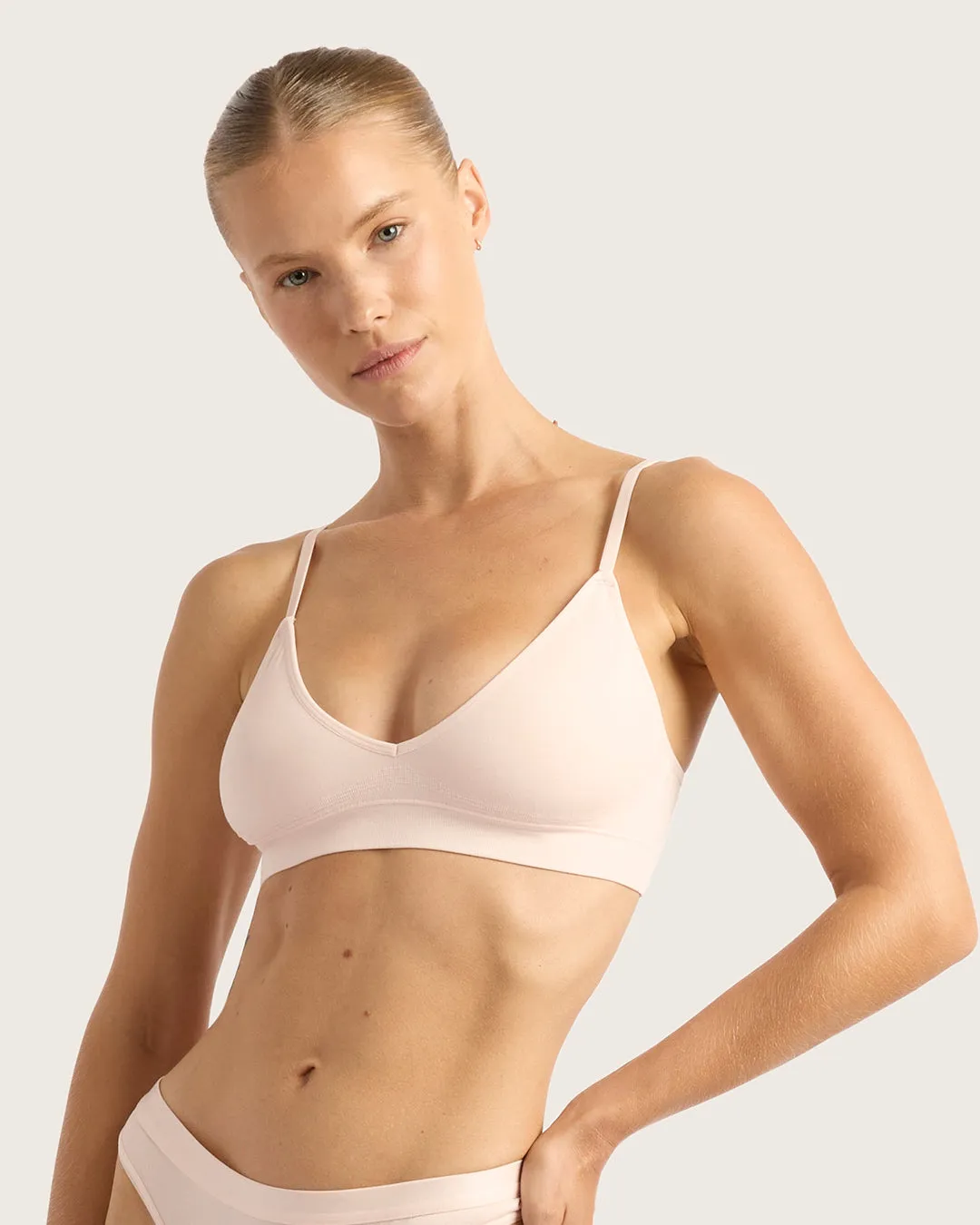 LYOLYTE Triangle Bralette - Powder Pink,Women Wear