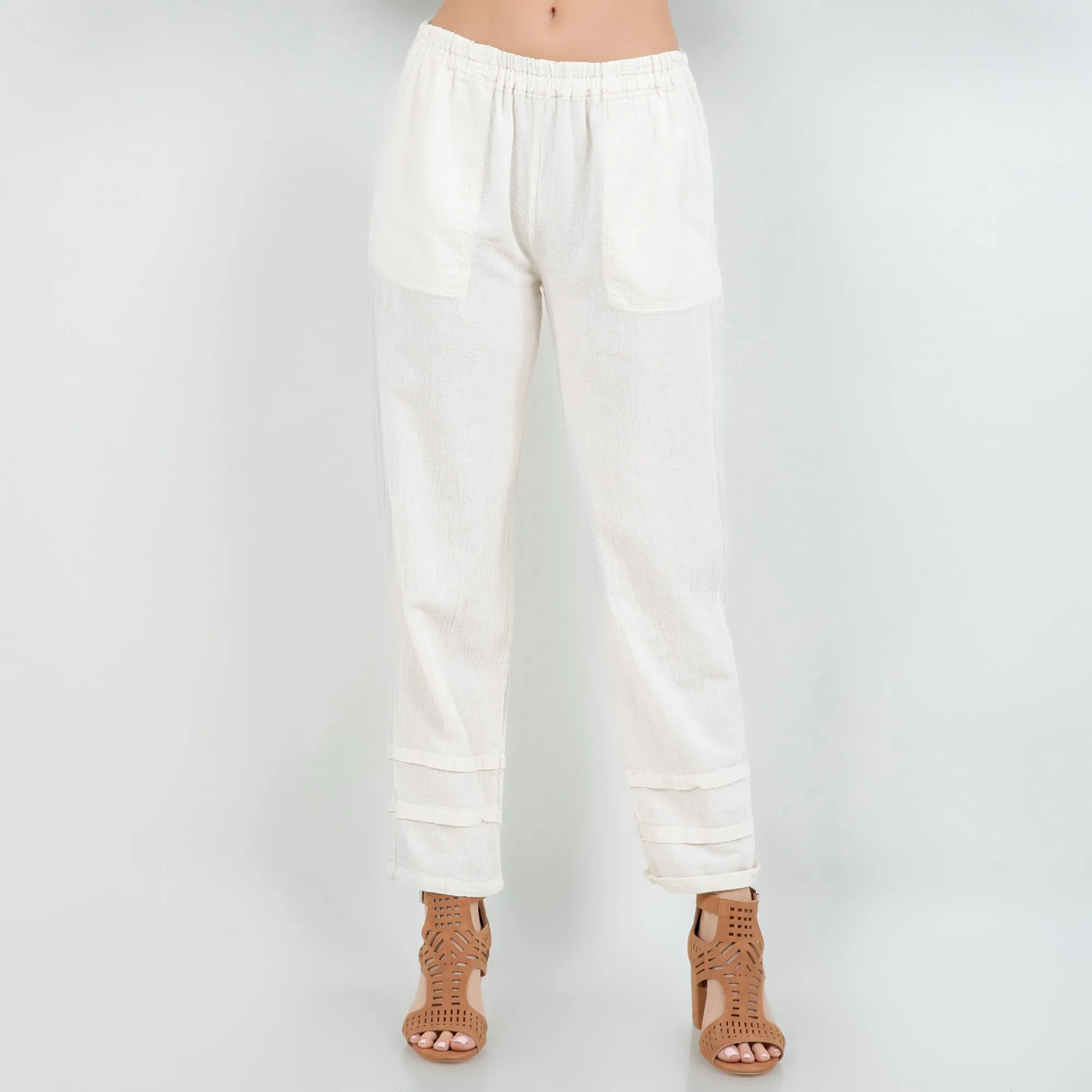 Mavy Pants With Pockets 100% Cotton Gauze,Women Wear