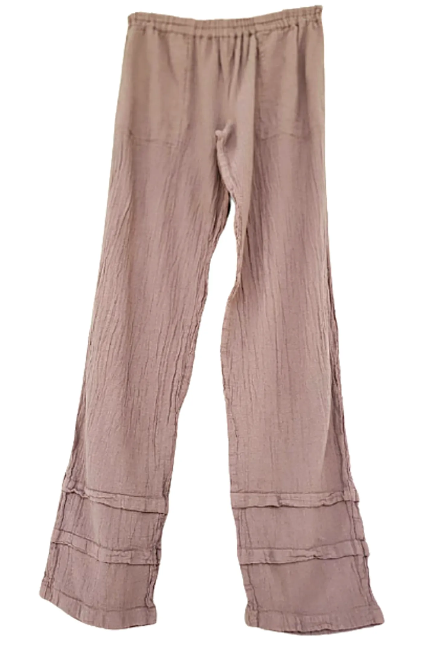 Mavy Pants With Pockets 100% Cotton Gauze,Women Wear