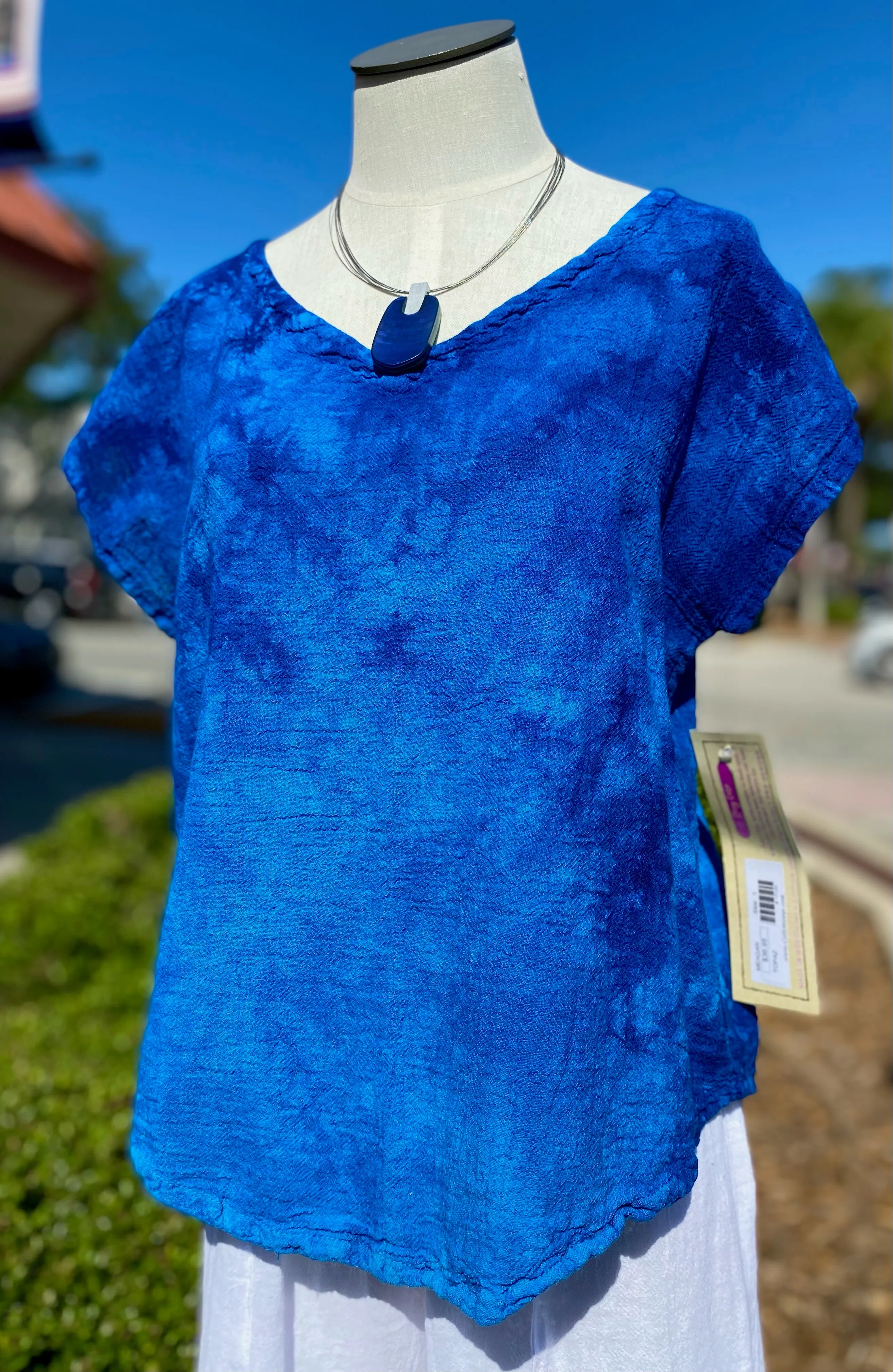 Meagan Short Sleeve Top 100% Cotton Gauze,Women Wear