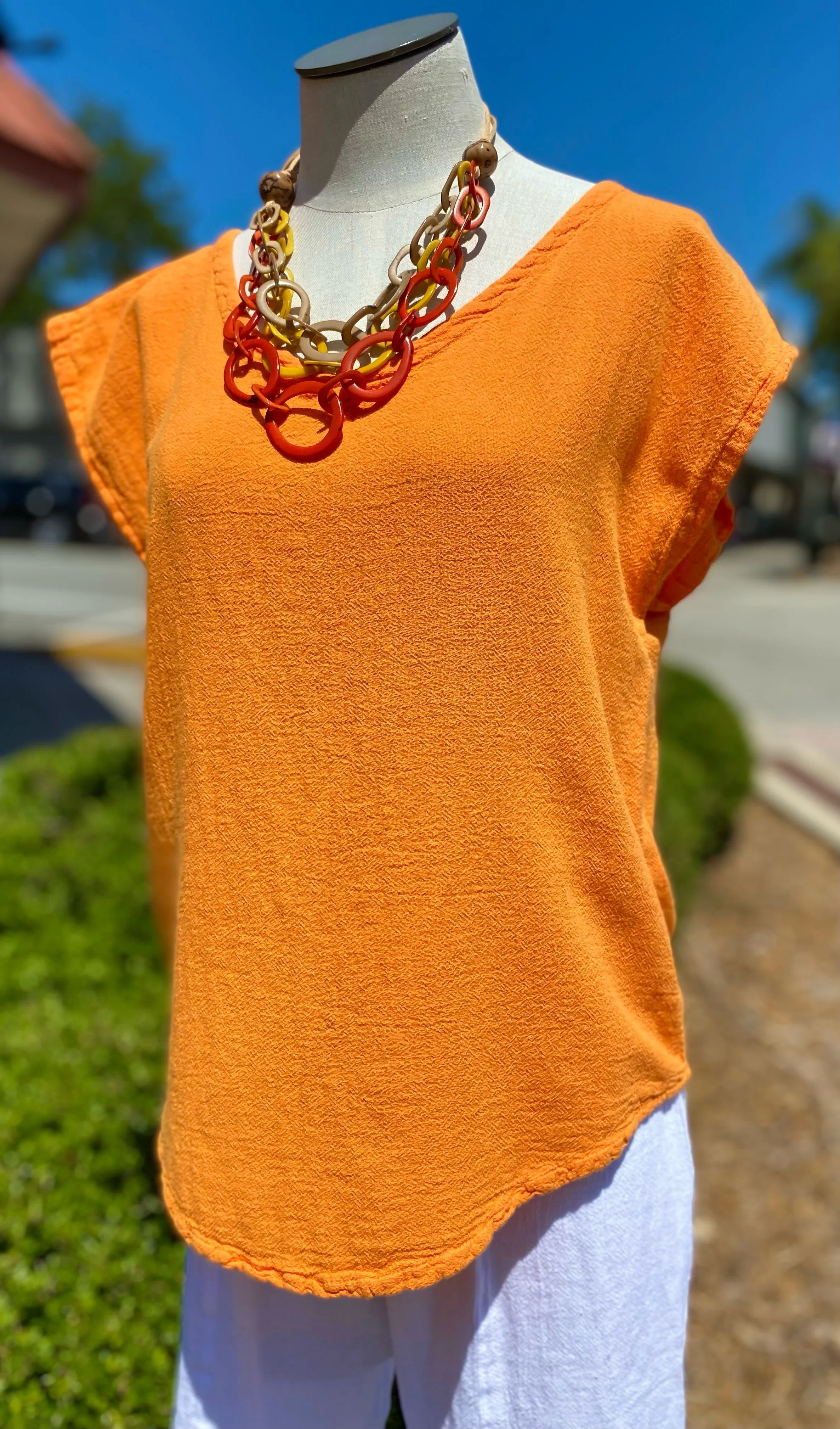 Meagan Short Sleeve Top 100% Cotton Gauze,Women Wear