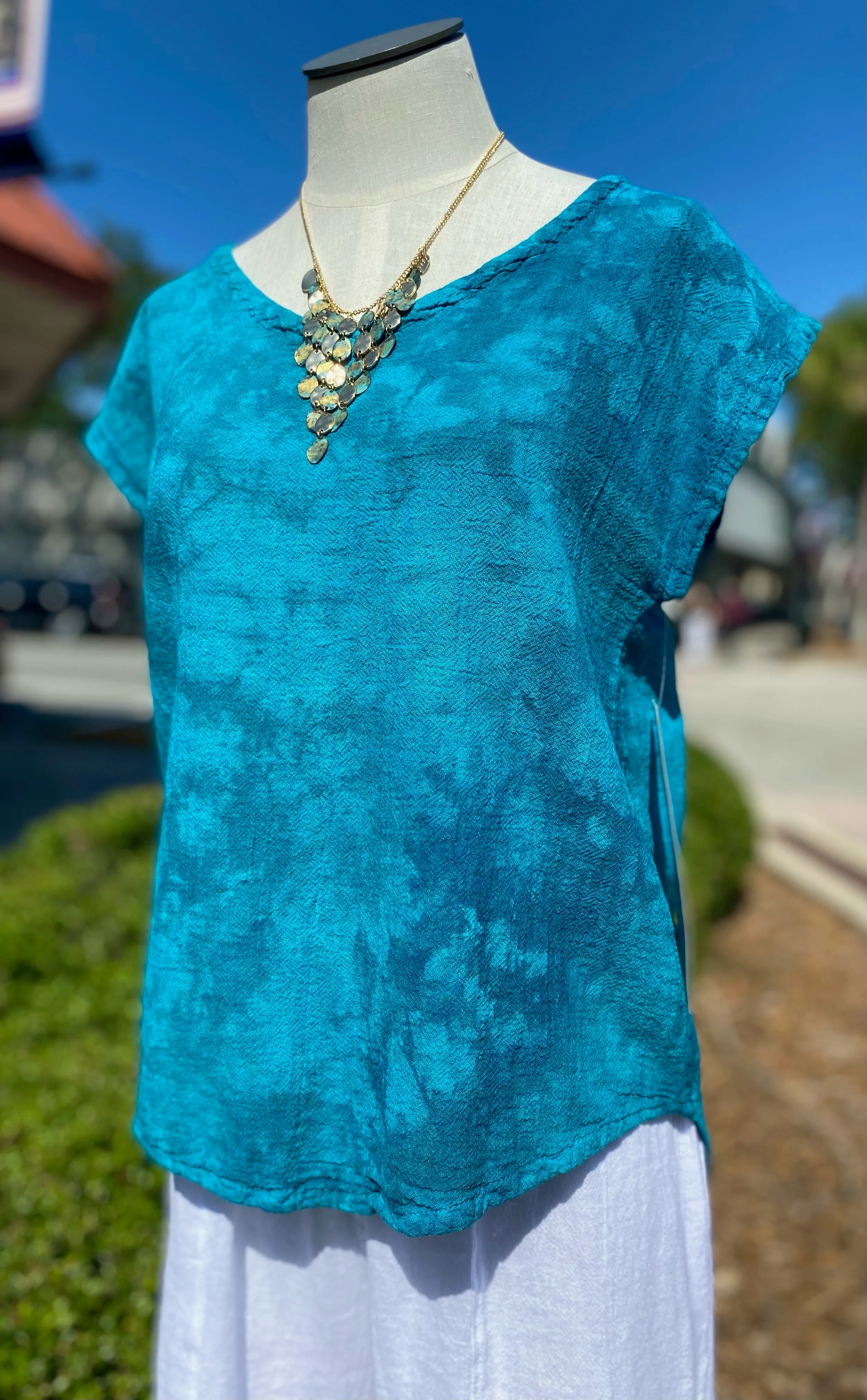 Meagan Short Sleeve Top 100% Cotton Gauze,Women Wear