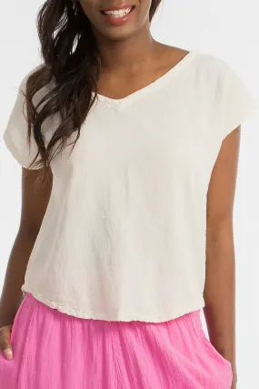 Meagan Short Sleeve Top 100% Cotton Gauze,Women Wear
