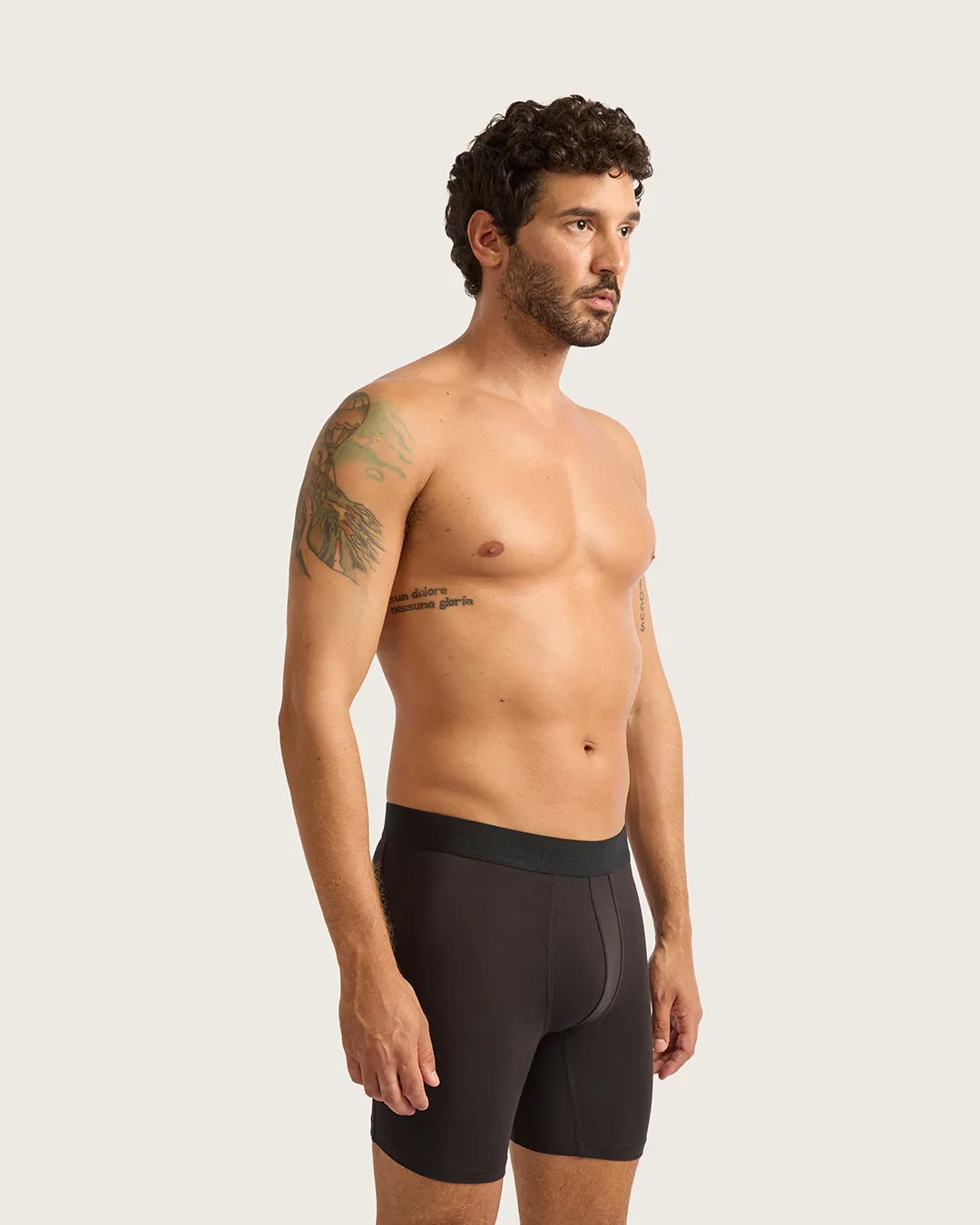 Men's Everyday Mid-Length Boxer Briefs - Black,Men Underwear
