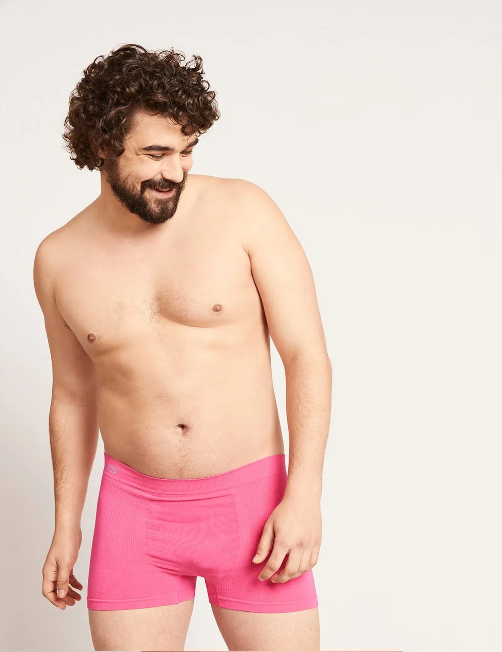 Men's Seamfree Boxer Briefs - BCAM Pink,Men Underwear