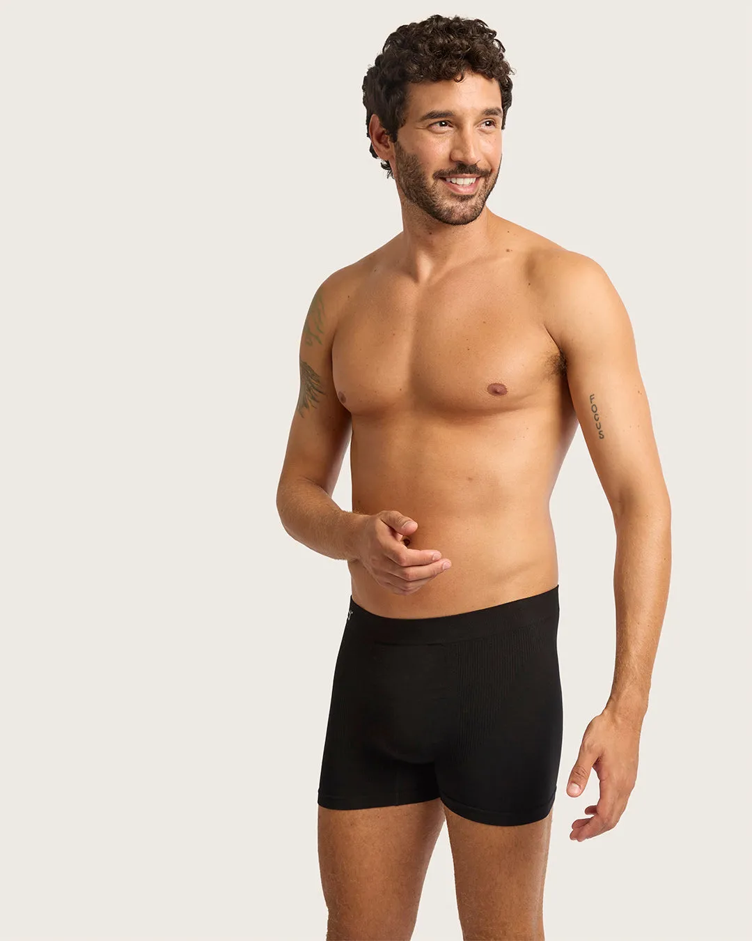 Men's Seamfree Boxer Briefs - Black,Men Underwear