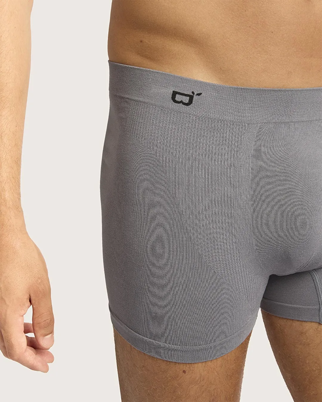 Men's Seamfree Boxer Briefs - Charcoal,Men Underwear