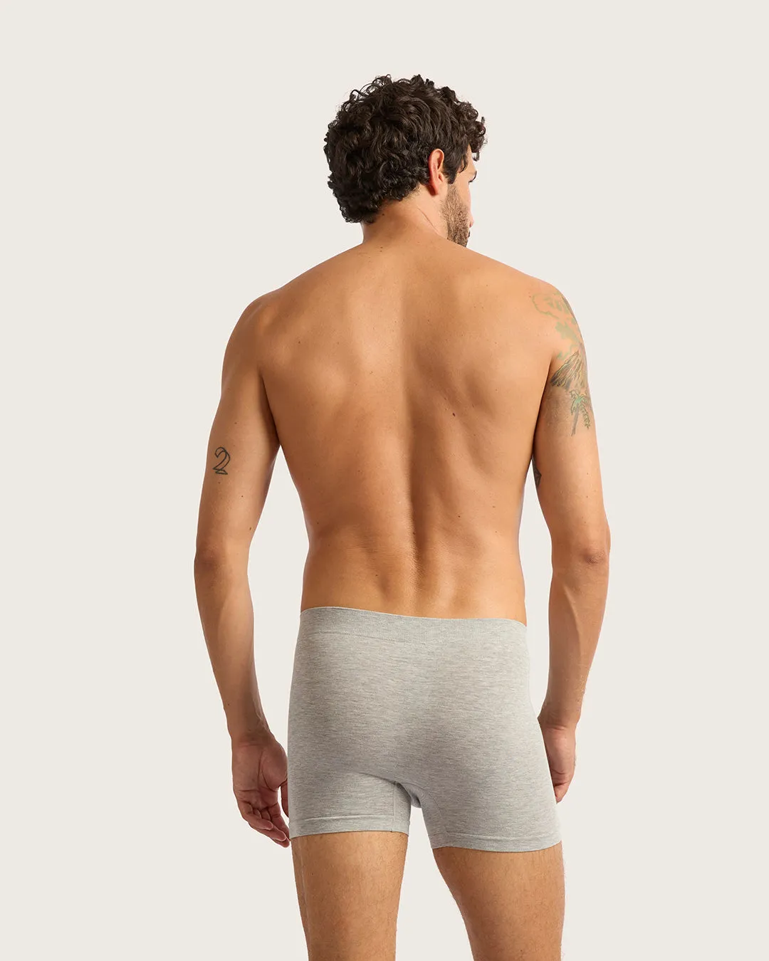 Men's Seamfree Boxer Briefs - Light Grey Marl,Men Underwear