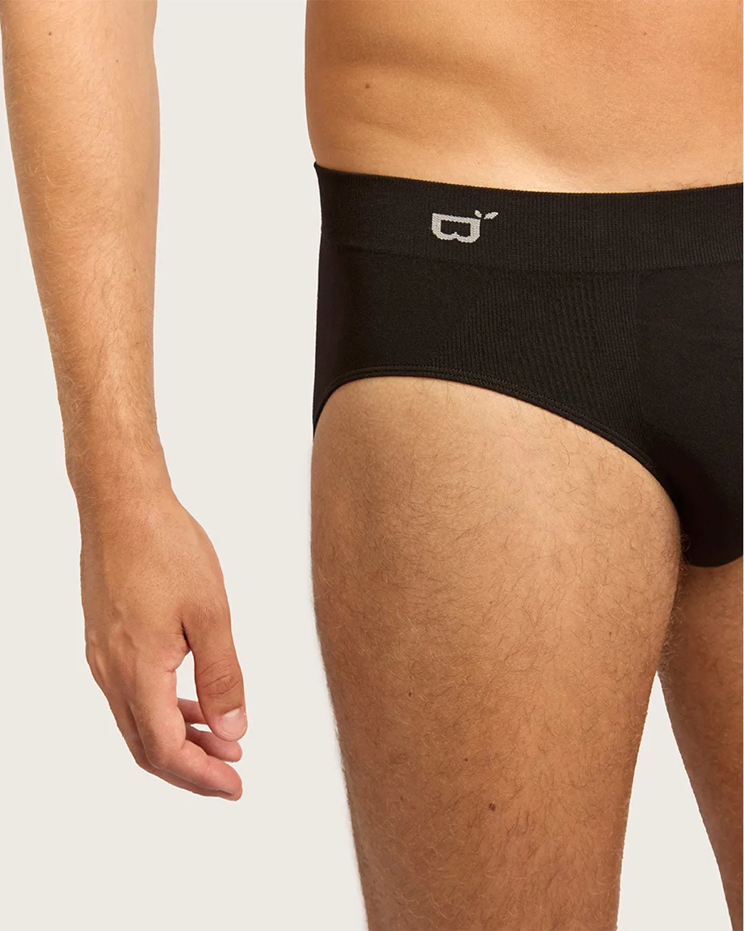 Men's Seamfree Briefs - Black,Men Underwear