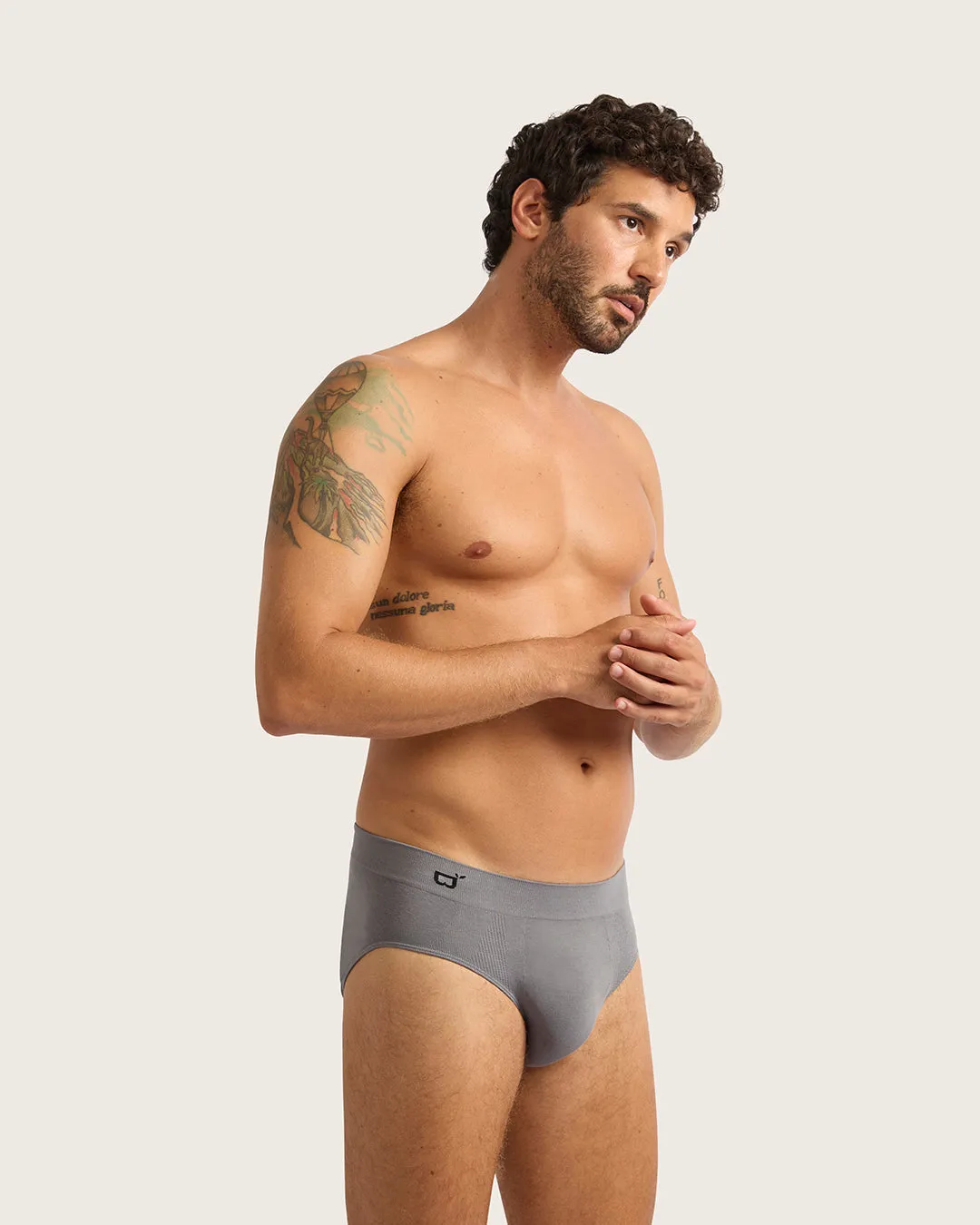 Men's Seamfree Briefs - Charcoal,Men Underwear