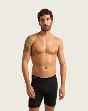 Men's Seamfree Mid-Length Boxer Briefs - Black,Men Underwear