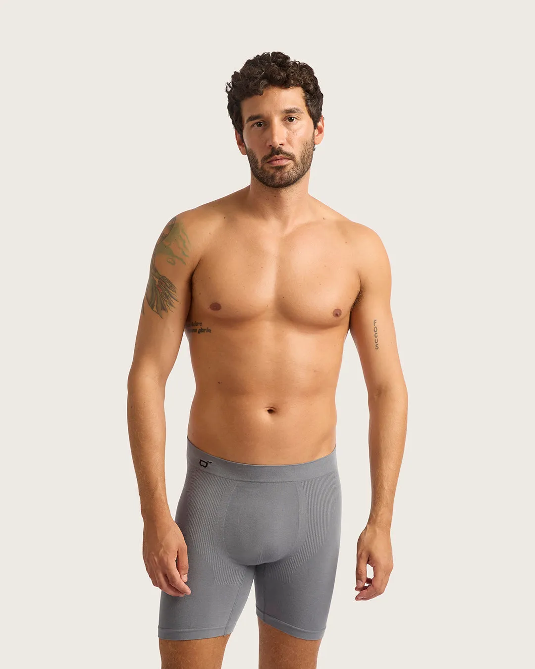 Men's Seamfree Mid-Length Boxer Briefs - Charcoal,Men Underwear