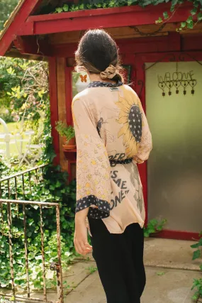 Milk & Honey Bamboo Bohemian Kimono Cardigan with Belt,Women Wear
