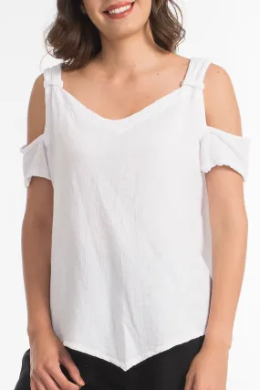 Mylie Cold Shoulder Top 100% Cotton Gauze - New Colors!,Women Wear