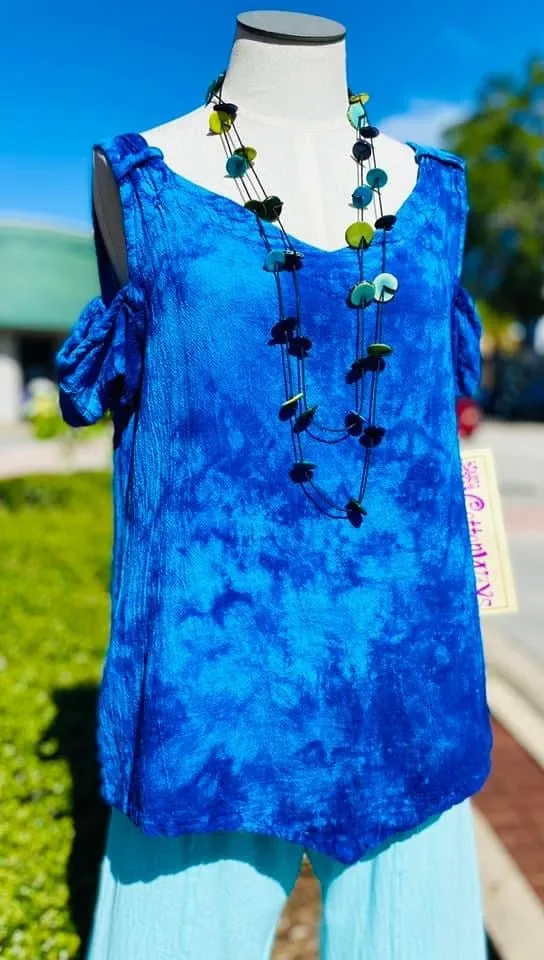 Mylie Cold Shoulder Top 100% Cotton Gauze,Women Wear