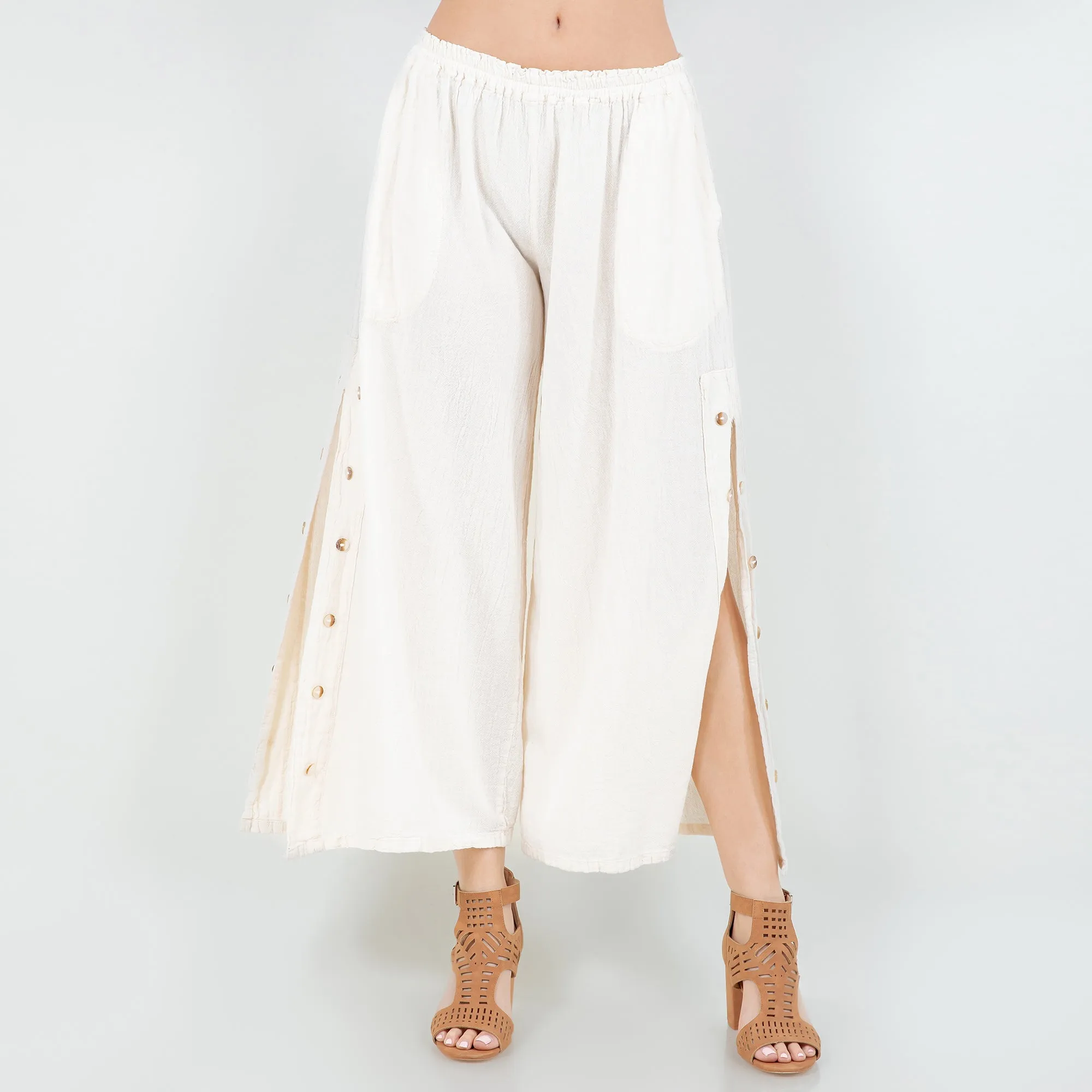 New Rickie Button Side Pants,Women Wear