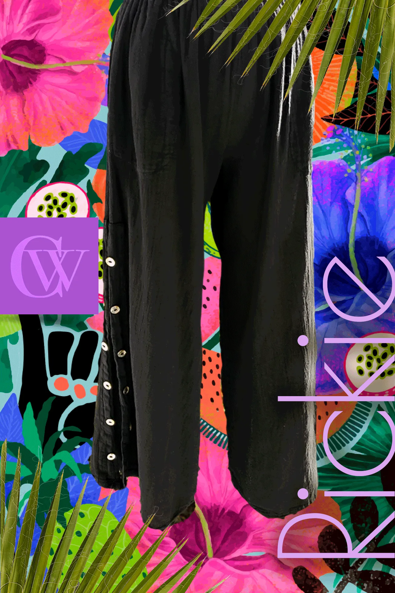 New Rickie Button Side Pants,Women Wear